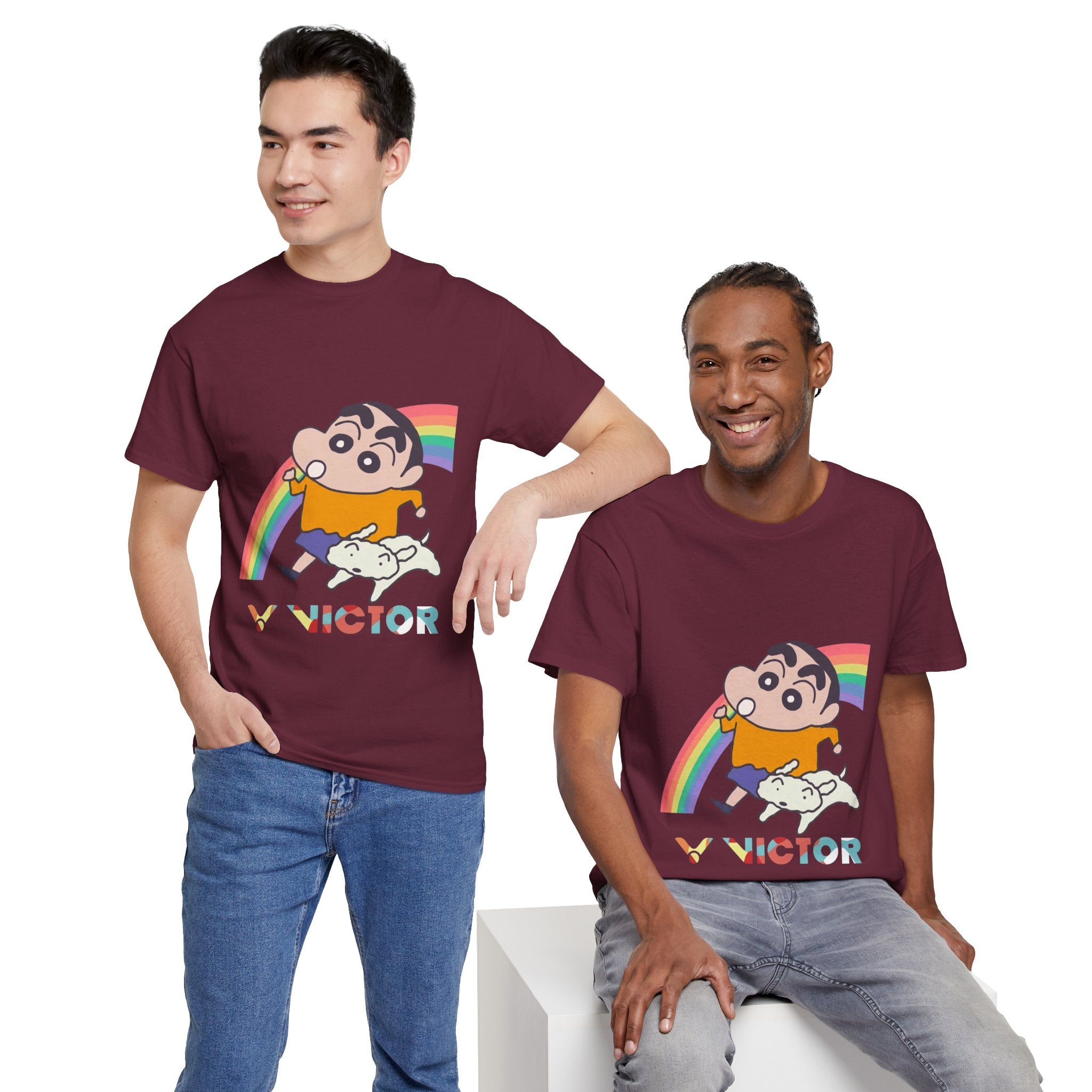 Shin-chan Rainbow Victor Badminton T-Shirt