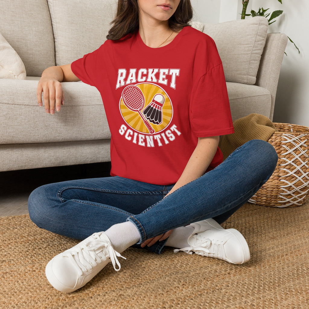 Racket Scientist T-Shirt — Badminton & Tennis Shuttlecock Graphic Tee