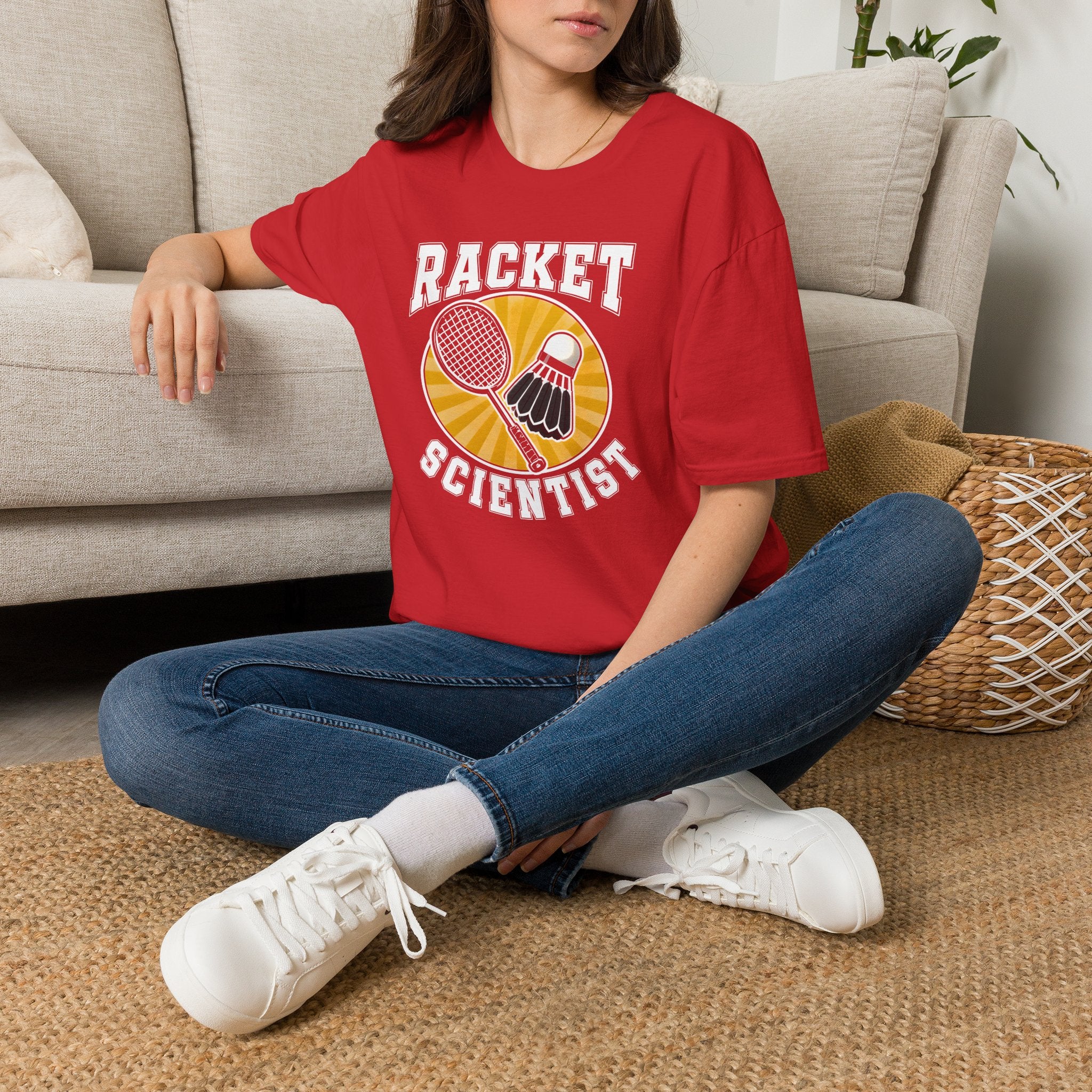Racket Scientist T-Shirt — Badminton & Tennis Shuttlecock Graphic Tee