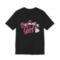Badminton Girl T‑Shirt – Cute Pink Shuttlecock Tee for Players & Fans