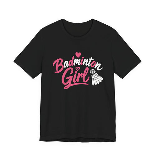 Badminton Girl T‑Shirt – Cute Pink Shuttlecock Tee for Players & Fans