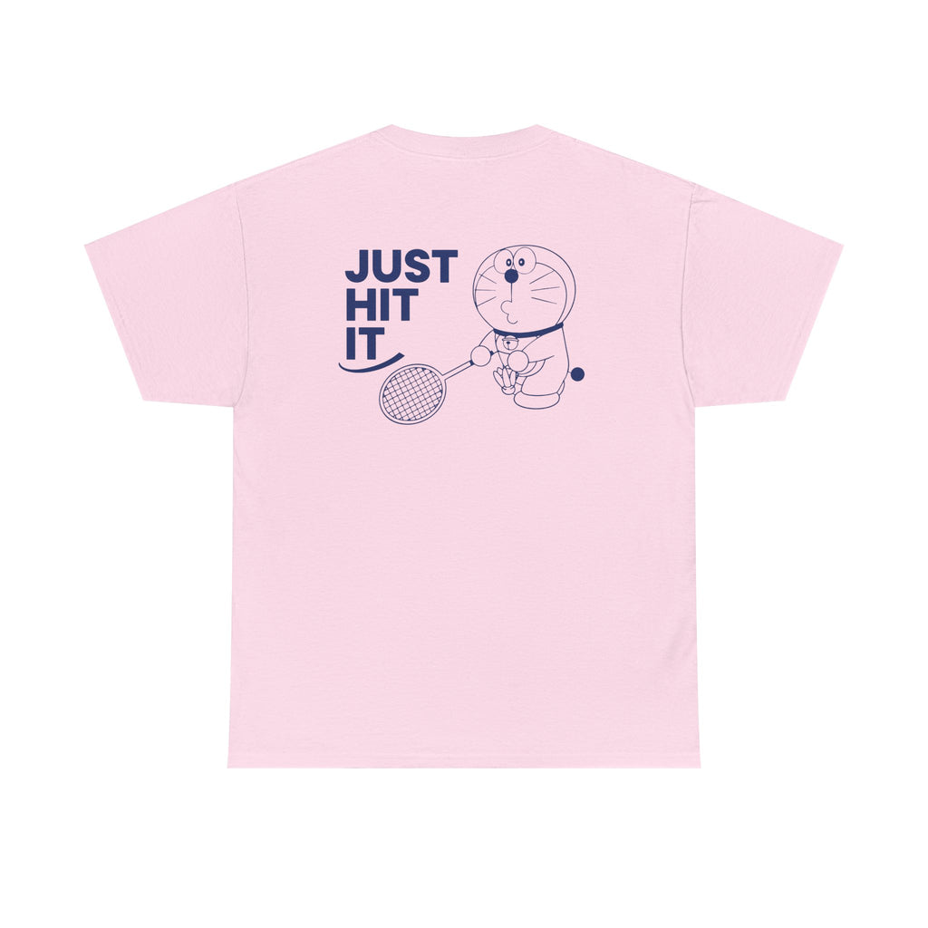 Yonex Doraemon Badminton T‑Shirt — "Just Hit It" Graphic Tee