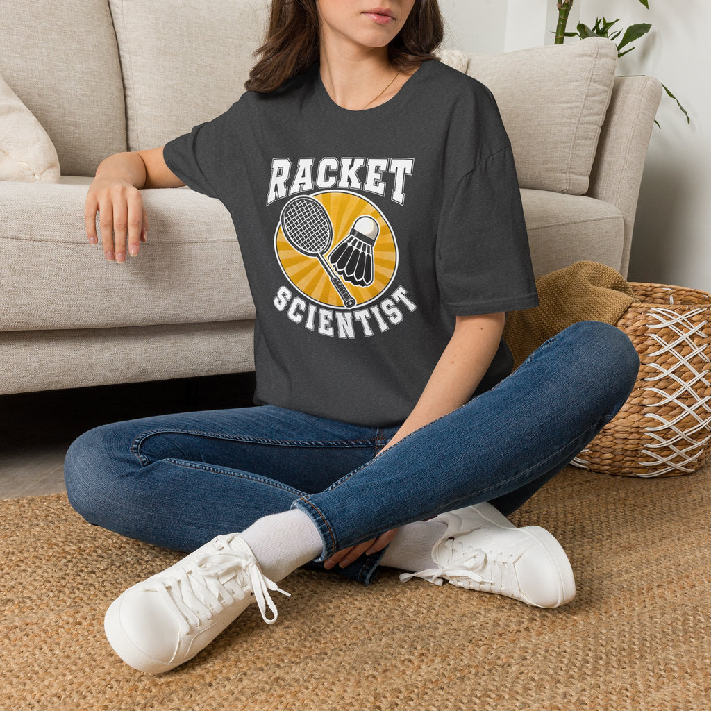 Racket Scientist T-Shirt — Badminton & Tennis Shuttlecock Graphic Tee