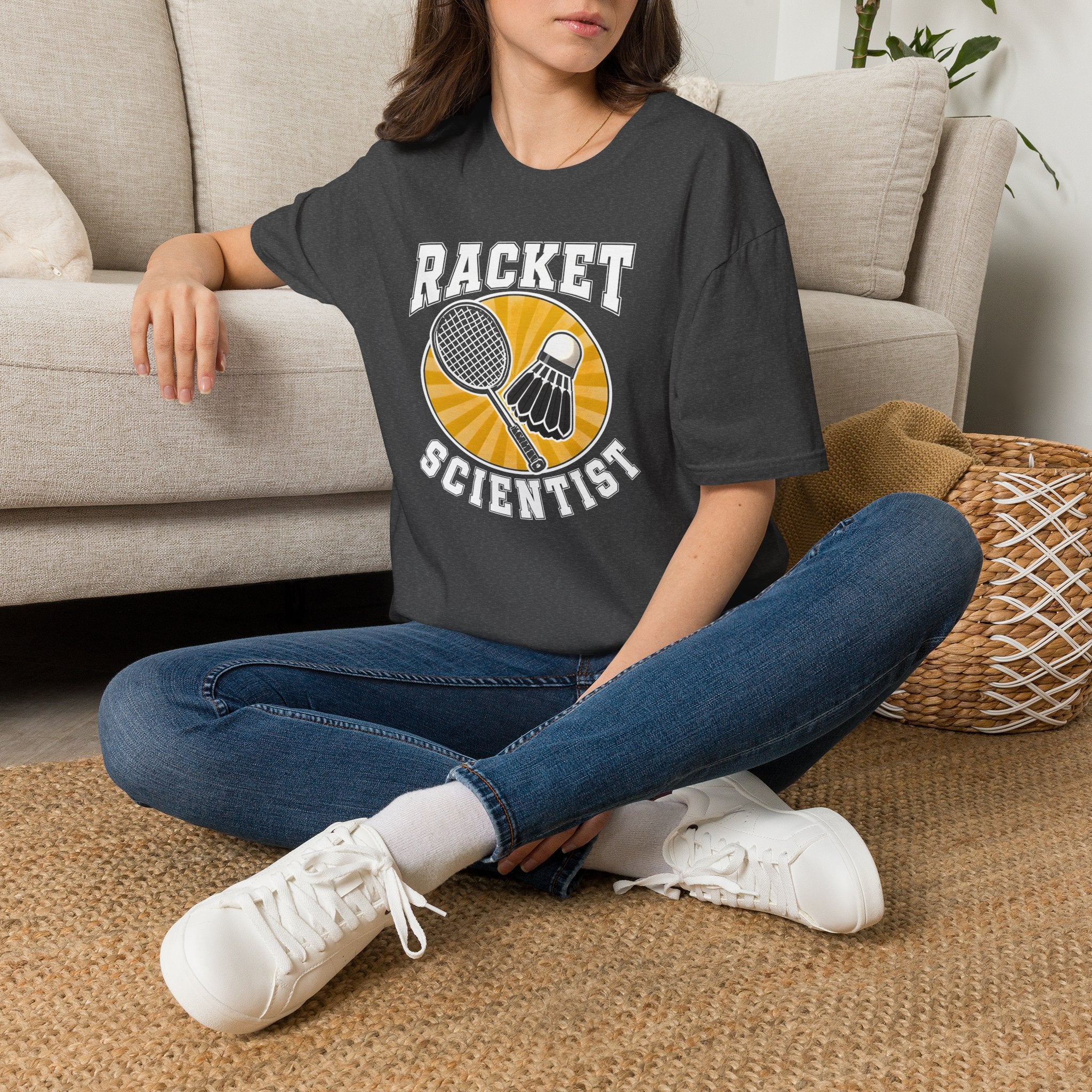 Racket Scientist T-Shirt — Badminton & Tennis Shuttlecock Graphic Tee