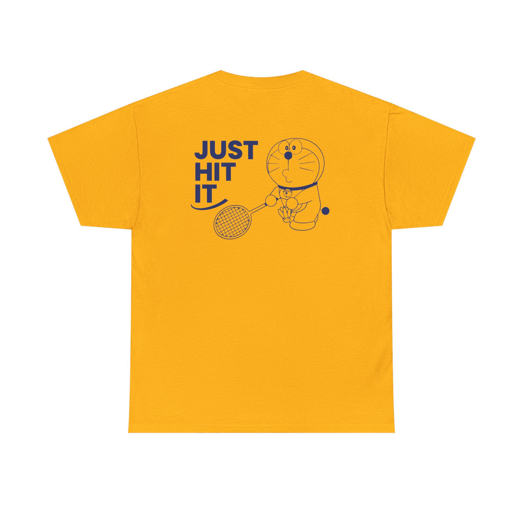 Yonex Doraemon Badminton T‑Shirt — "Just Hit It" Graphic Tee