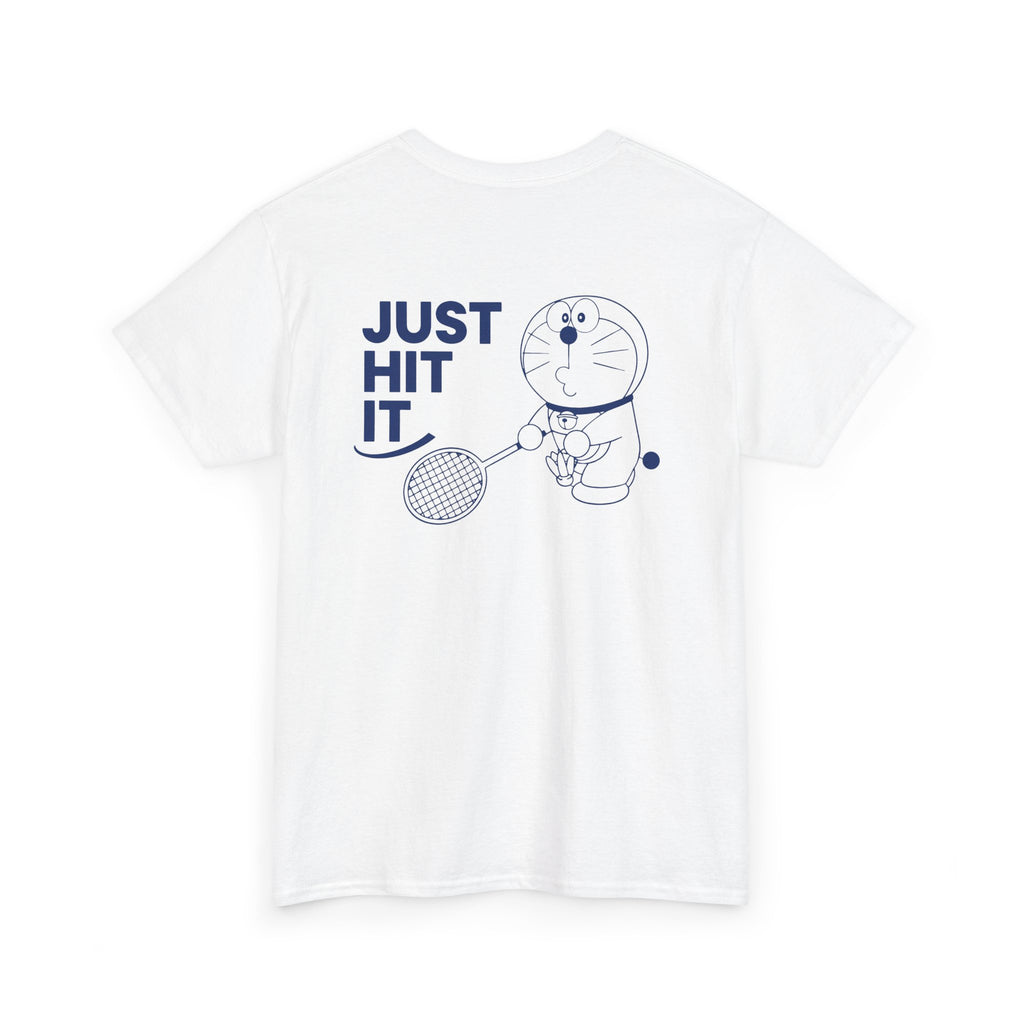 Yonex Doraemon Badminton T‑Shirt — "Just Hit It" Graphic Tee