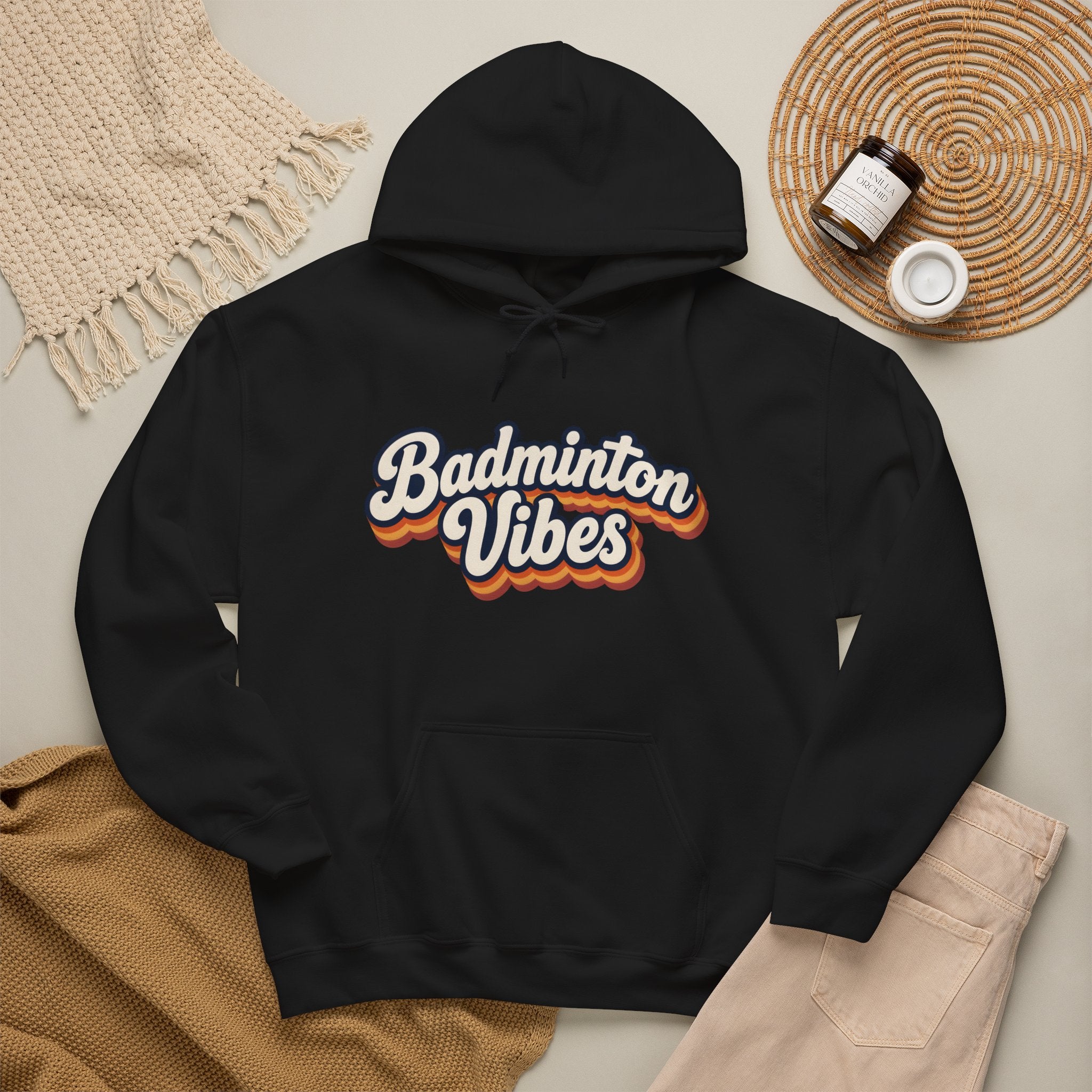 Badminton Vibes Hoodie — Retro Sports Pullover for Players & Fans