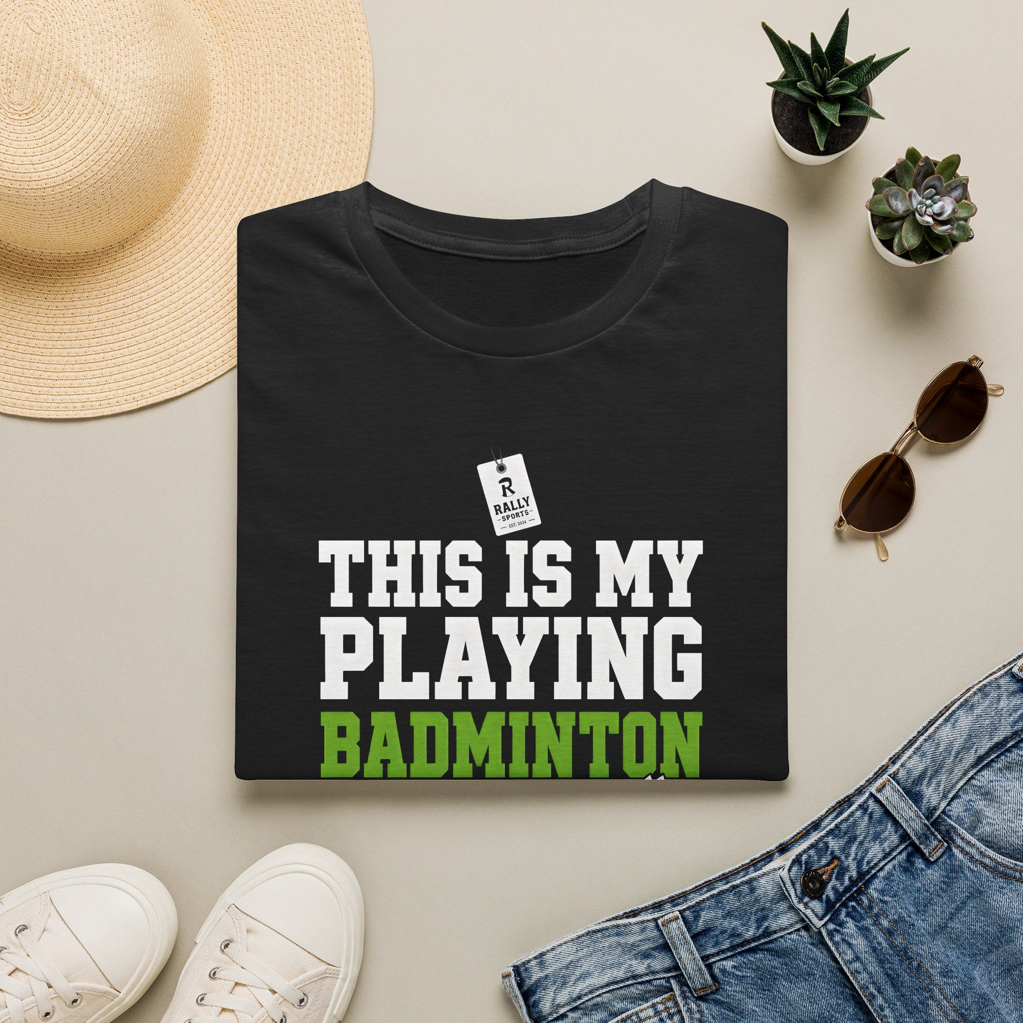 Badminton T-Shirt — "This Is My Playing Badminton Shirt" Athletic Tee for Players & Fans