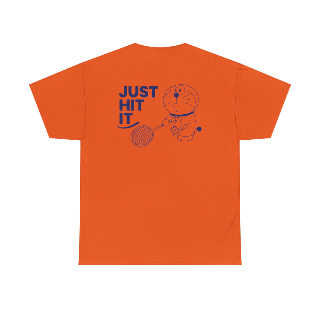Yonex Doraemon Badminton T‑Shirt — "Just Hit It" Graphic Tee