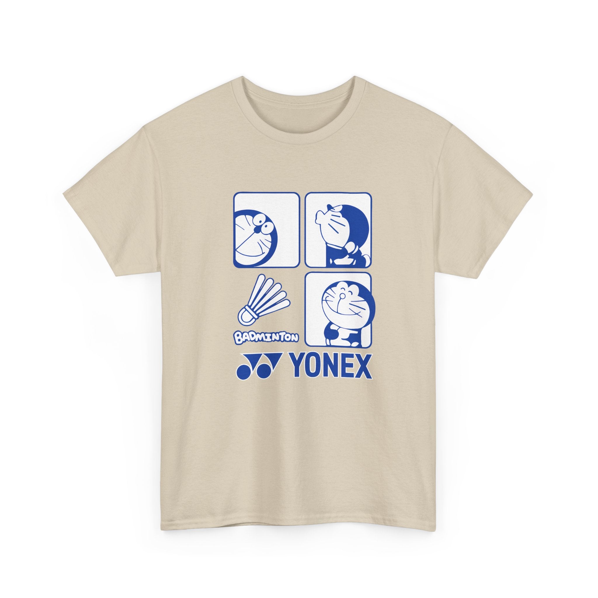 Yonex Doraemon Badminton T‑Shirt — "Just Hit It" Graphic Tee
