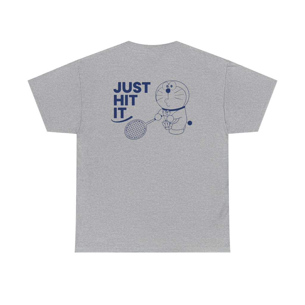 Yonex Doraemon Badminton T‑Shirt — "Just Hit It" Graphic Tee
