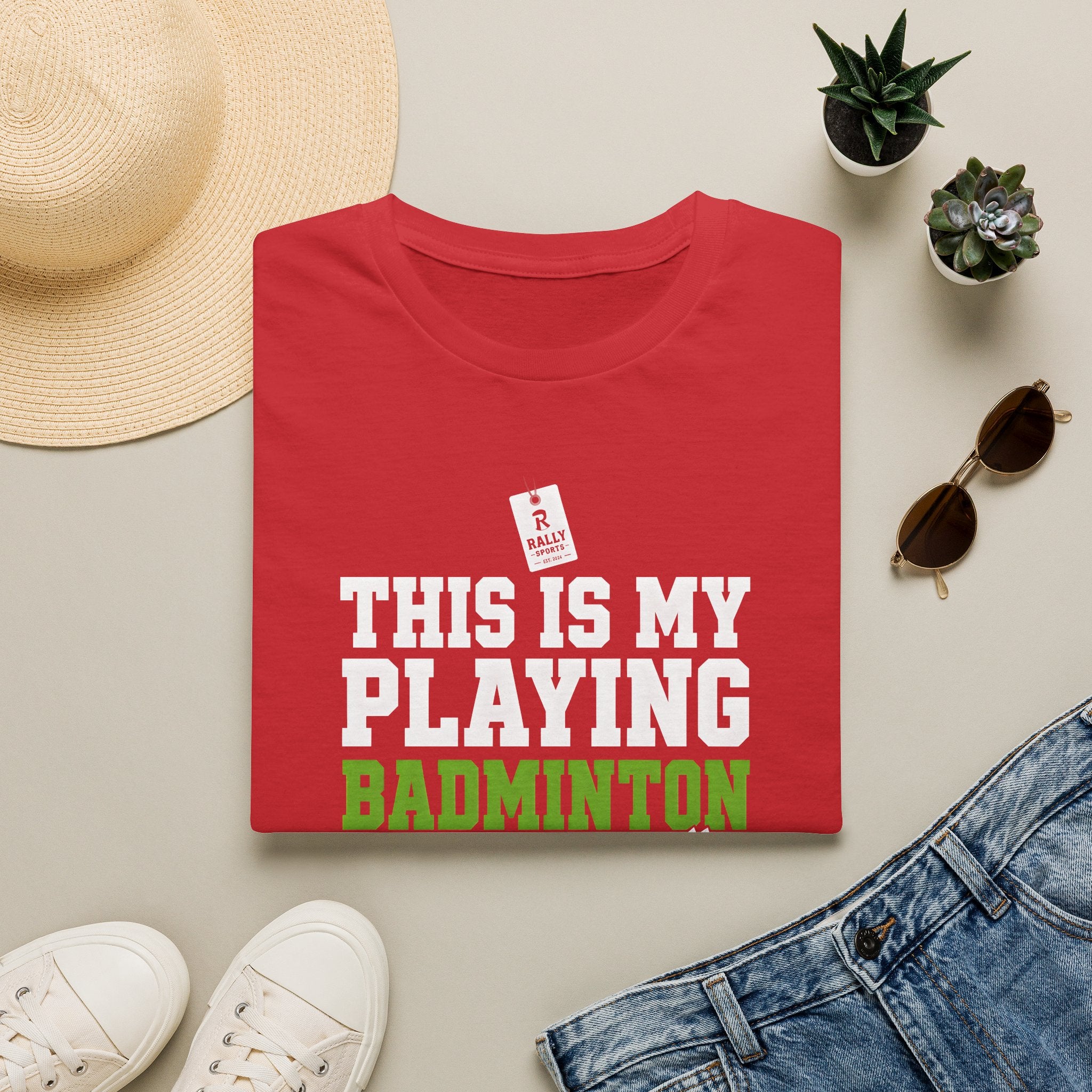 Badminton T-Shirt — "This Is My Playing Badminton Shirt" Athletic Tee for Players & Fans