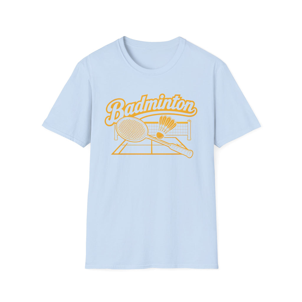 Badminton Retro Graphic T-Shirt — Vintage Racket & Shuttle Tee