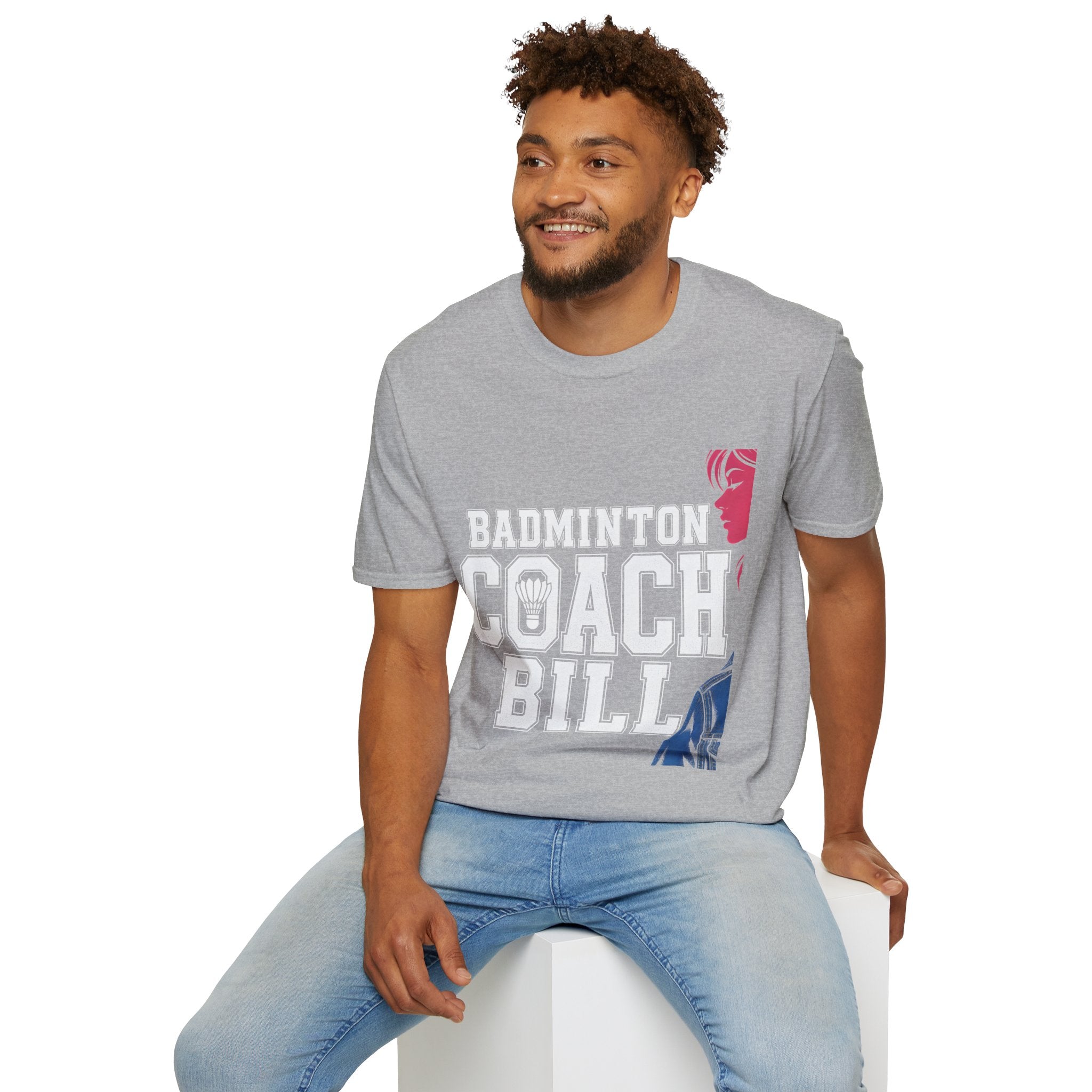 Badminton Coach T-Shirt — 'Badminton Coach Bill' Athletic Tee for Coaches & Players