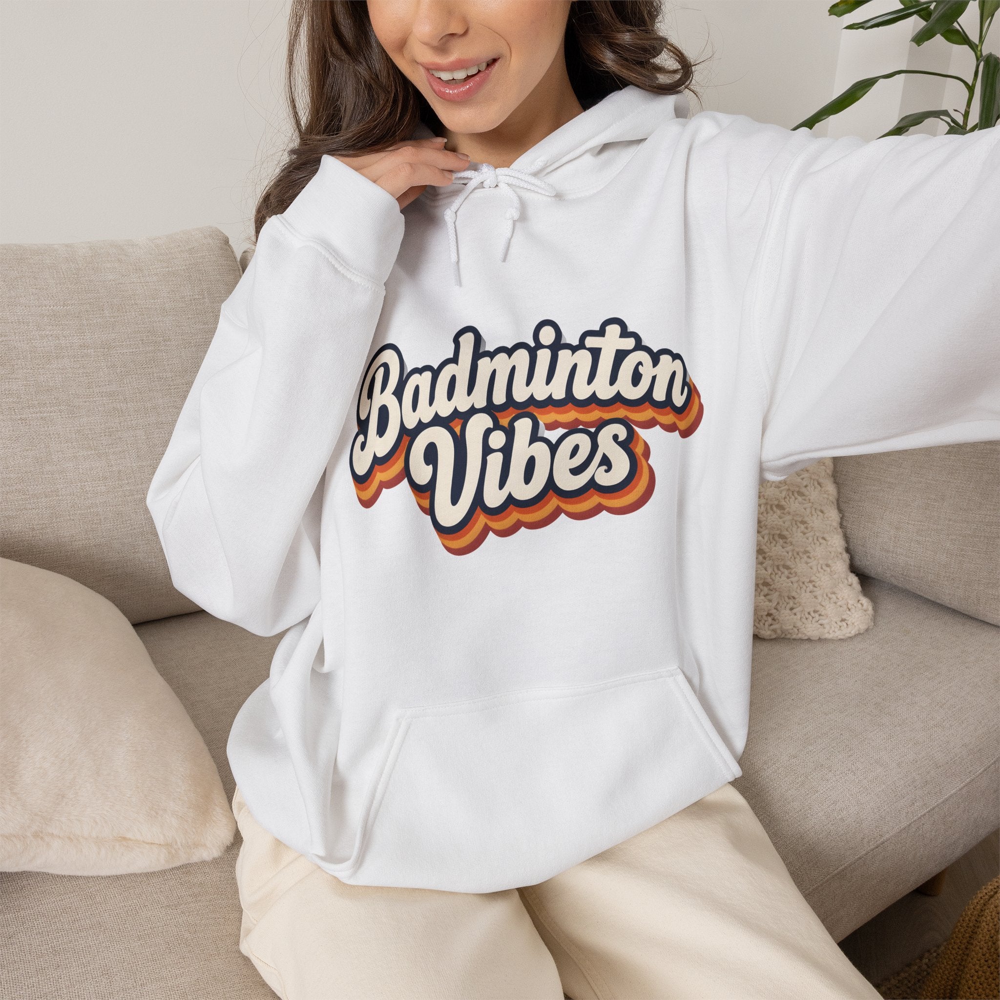 Badminton Vibes Hoodie — Retro Sports Pullover for Players & Fans