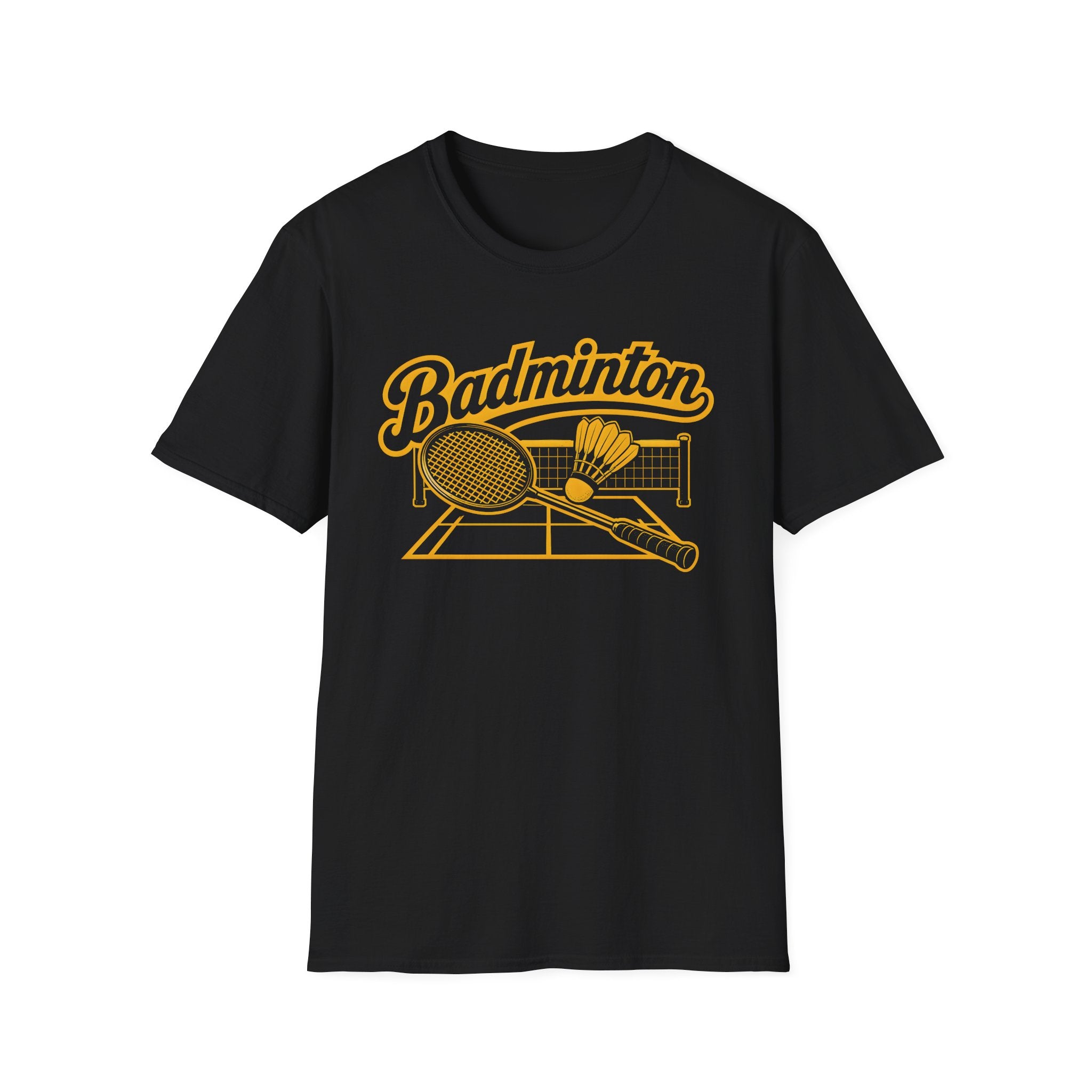 Badminton Retro Graphic T-Shirt — Vintage Racket & Shuttle Tee