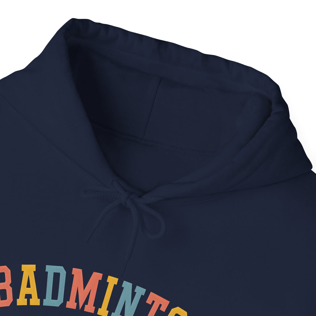 Badminton Heart Hoodie — Retro Color Block Badminton Pullover