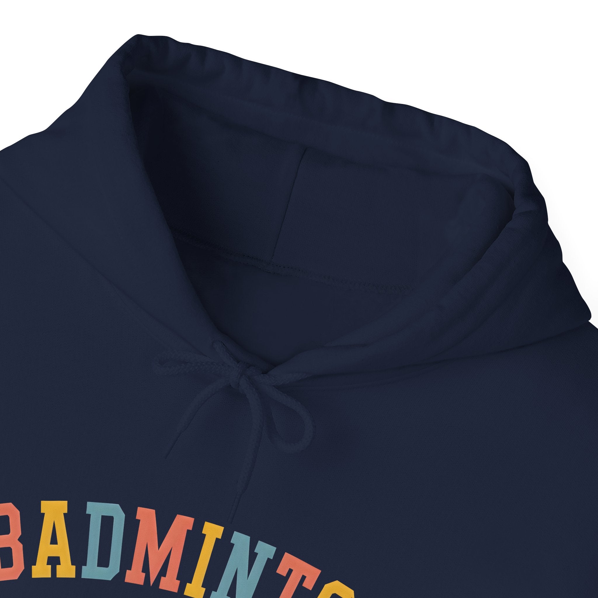 Badminton Heart Hoodie — Retro Color Block Badminton Pullover