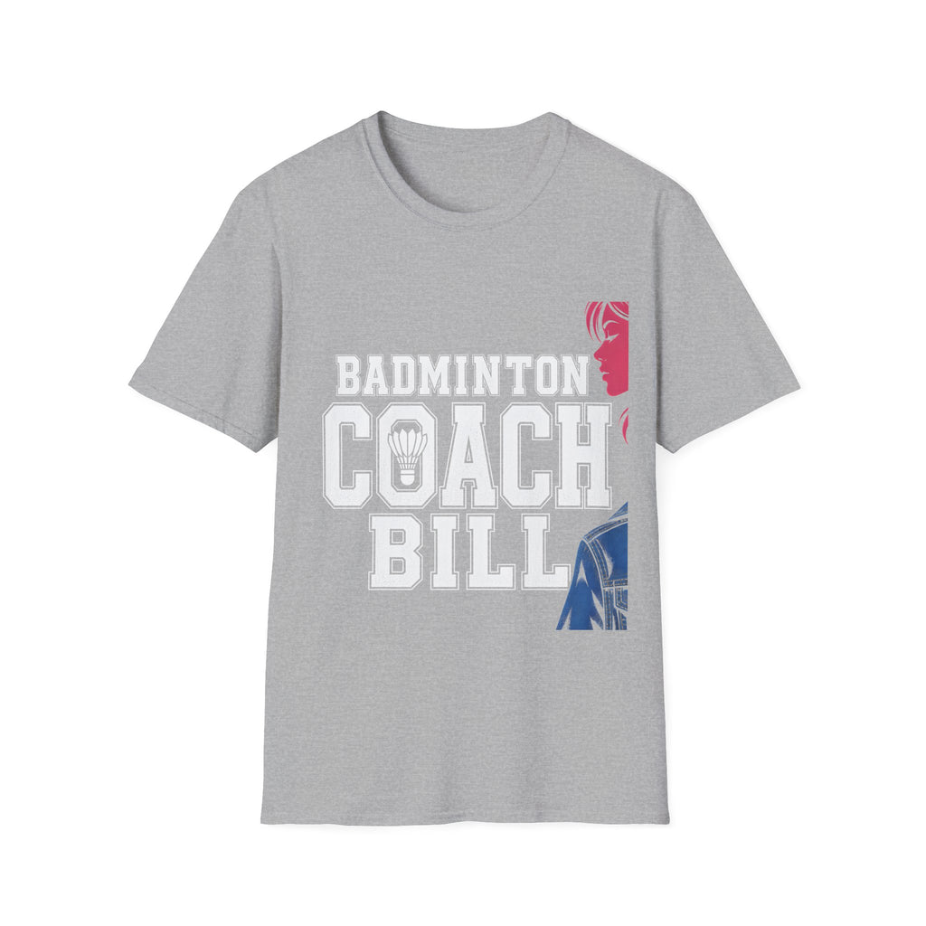 Badminton Coach T-Shirt — 'Badminton Coach Bill' Athletic Tee for Coaches & Players