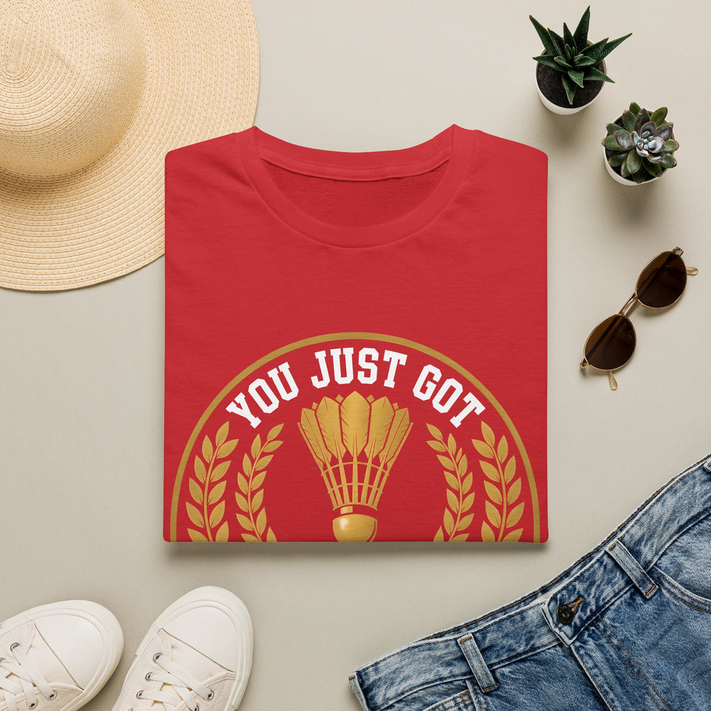 Badminton T-Shirt — "You Just Got Served" Vintage Shuttlecock Tee