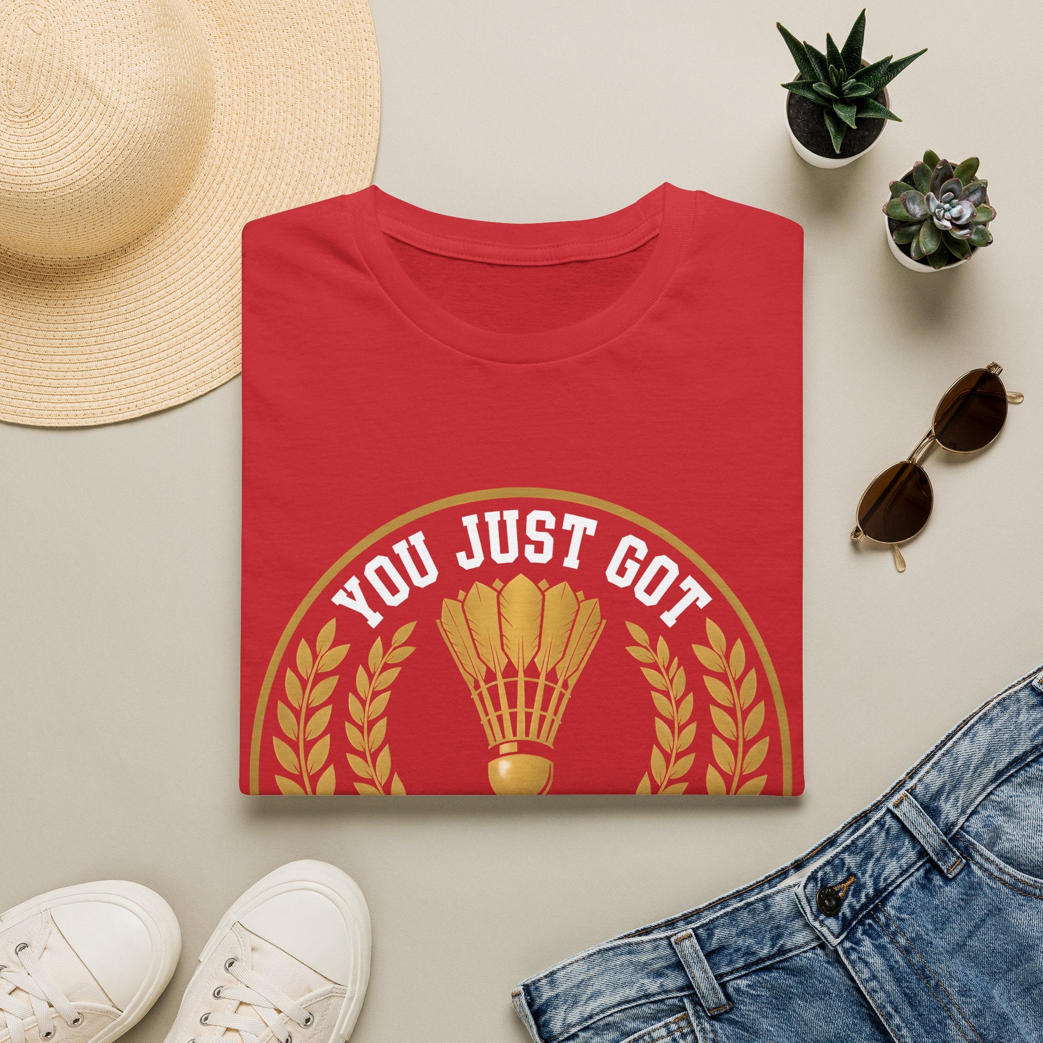 Badminton T-Shirt — "You Just Got Served" Vintage Shuttlecock Tee