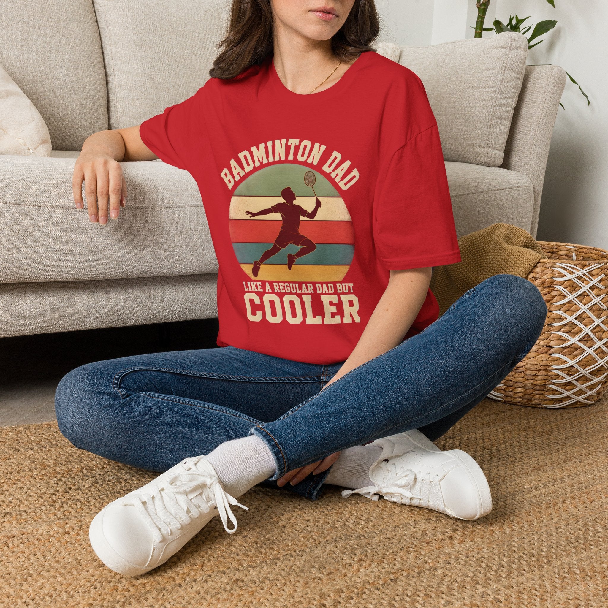 Badminton Dad T-Shirt — "Like a Regular Dad, But Cooler" Retro Logo