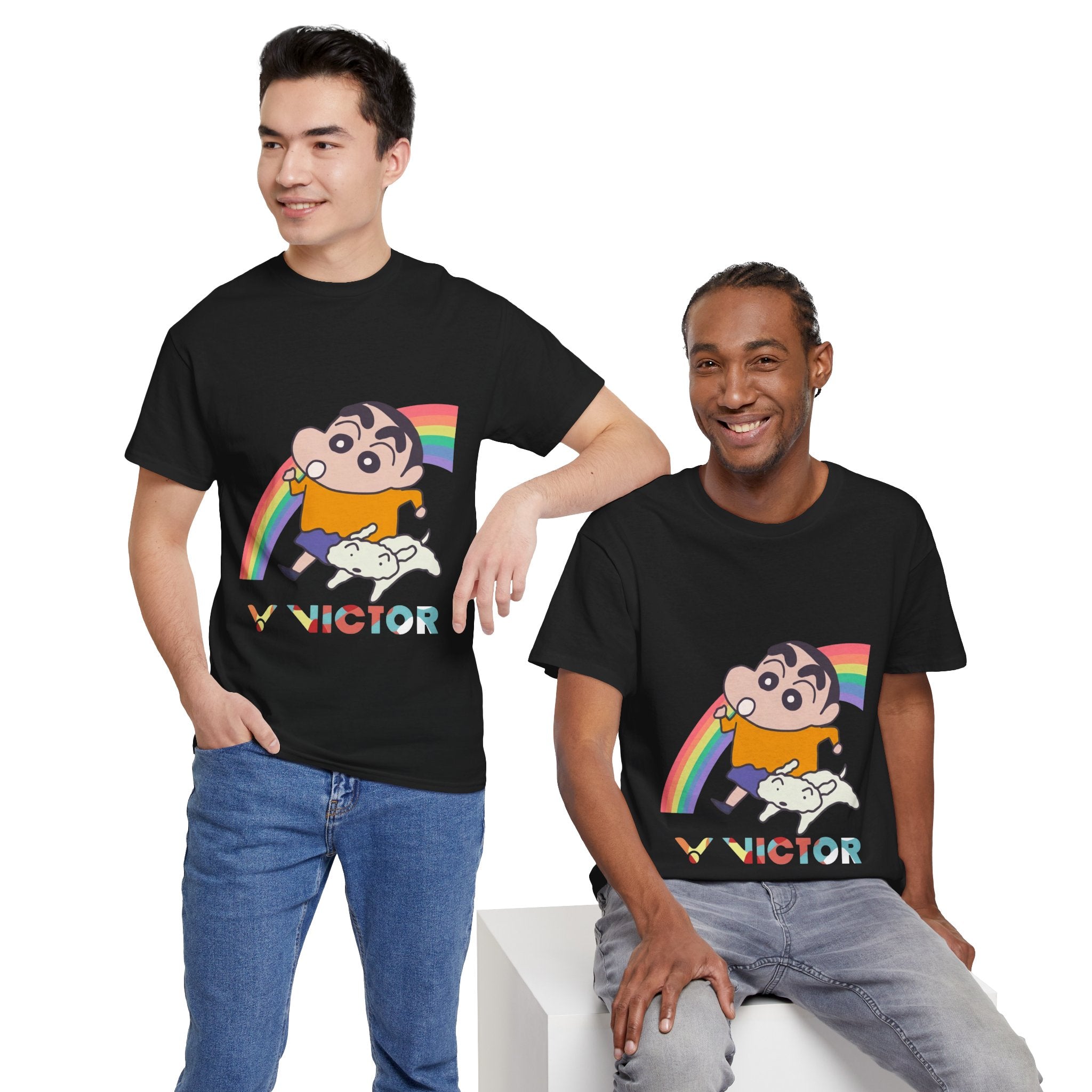 Shin-chan Rainbow Victor Badminton T-Shirt