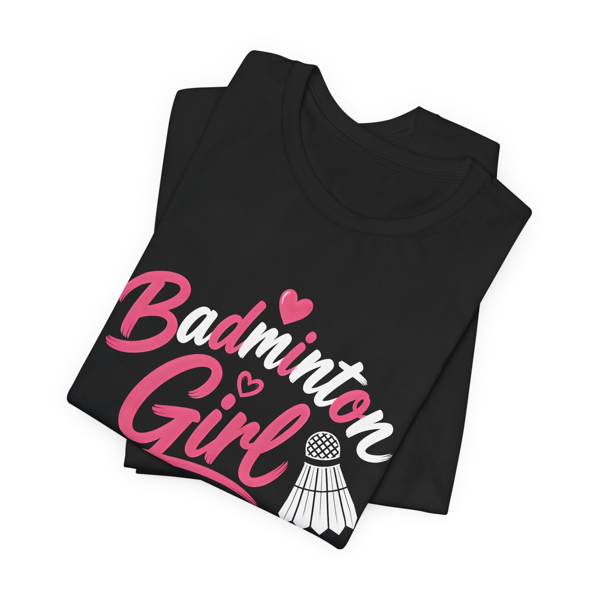 Badminton Girl T‑Shirt – Cute Pink Shuttlecock Tee for Players & Fans