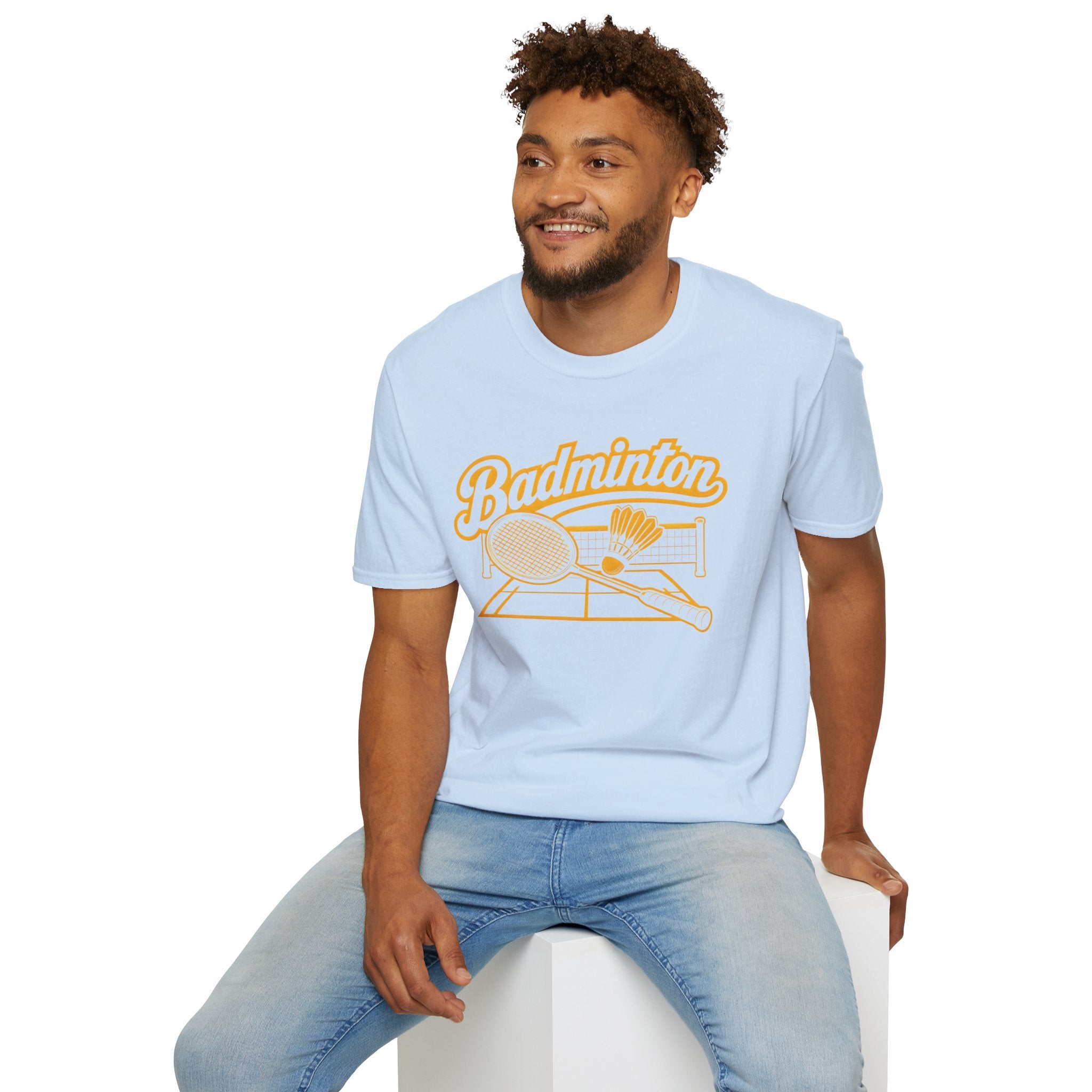 Badminton Retro Graphic T-Shirt — Vintage Racket & Shuttle Tee