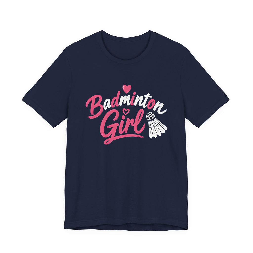 Badminton Girl T‑Shirt – Cute Pink Shuttlecock Tee for Players & Fans