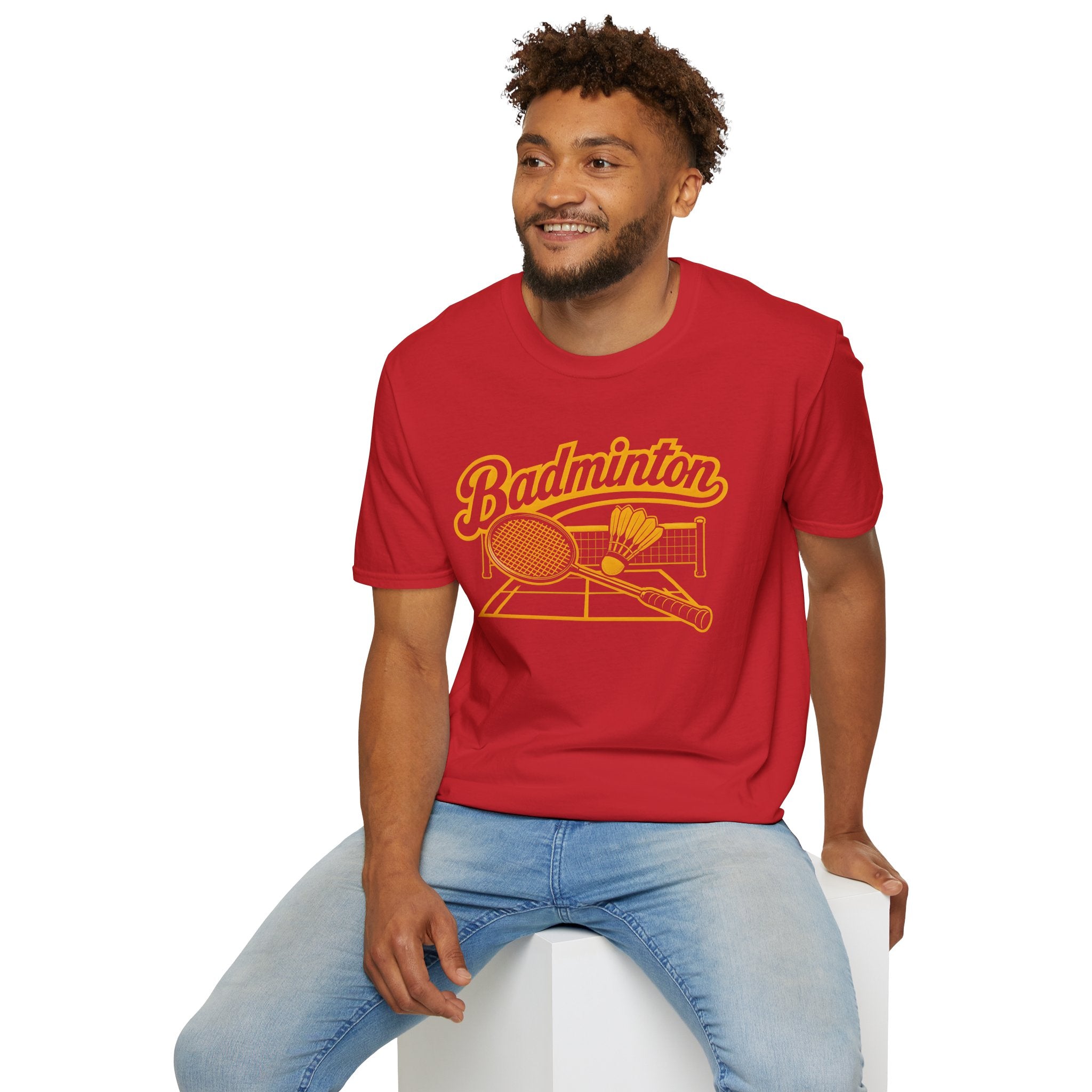 Badminton Retro Graphic T-Shirt — Vintage Racket & Shuttle Tee