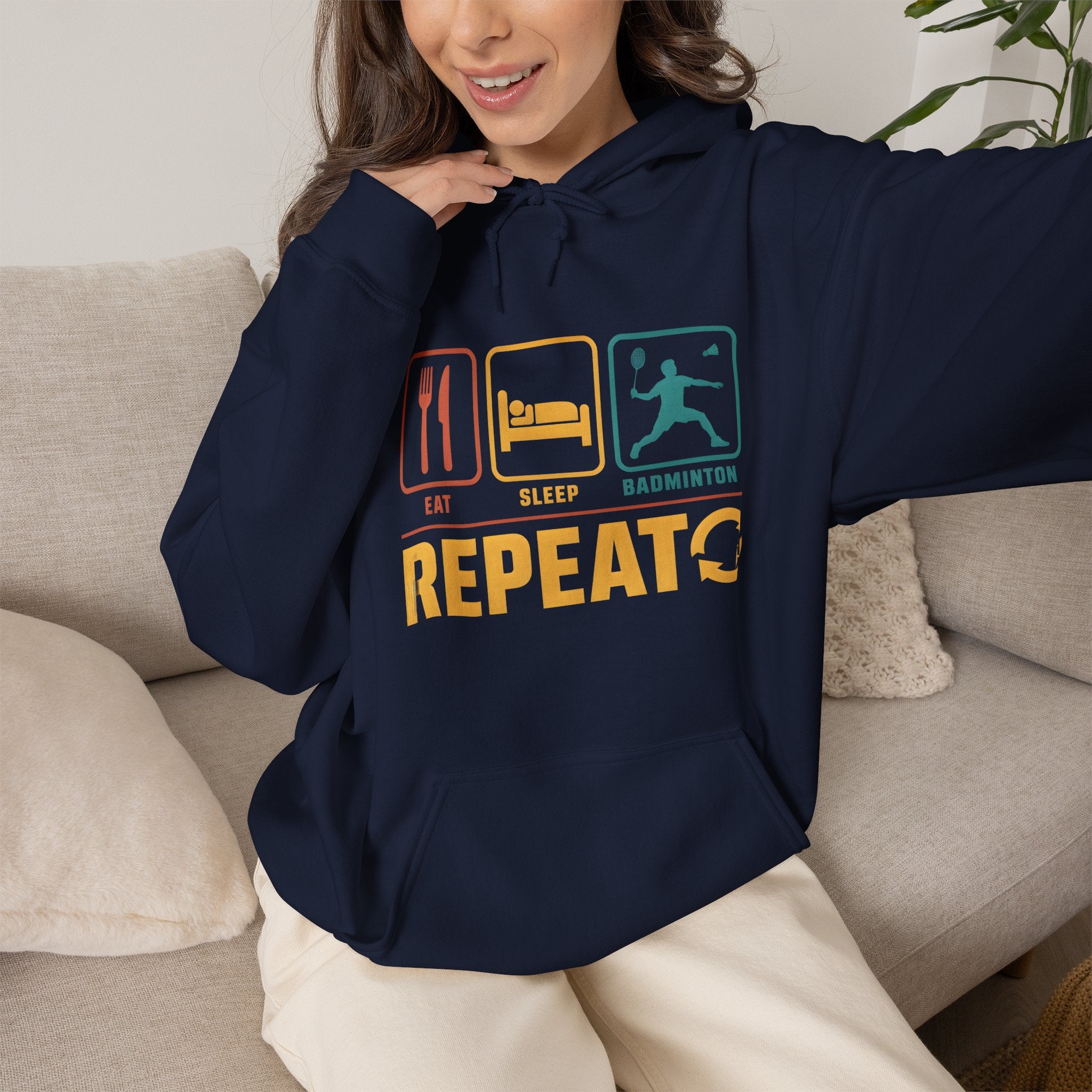 Eat Sleep Badminton Repeat Hoodie