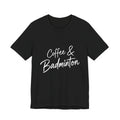 Coffee & Badminton Tee — Casual Sporty Graphic Shirt for Players and Coffee Lovers