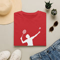 Badminton Player Silhouette T-Shirt – Shuttlecock Smash Tee for Players & Fans