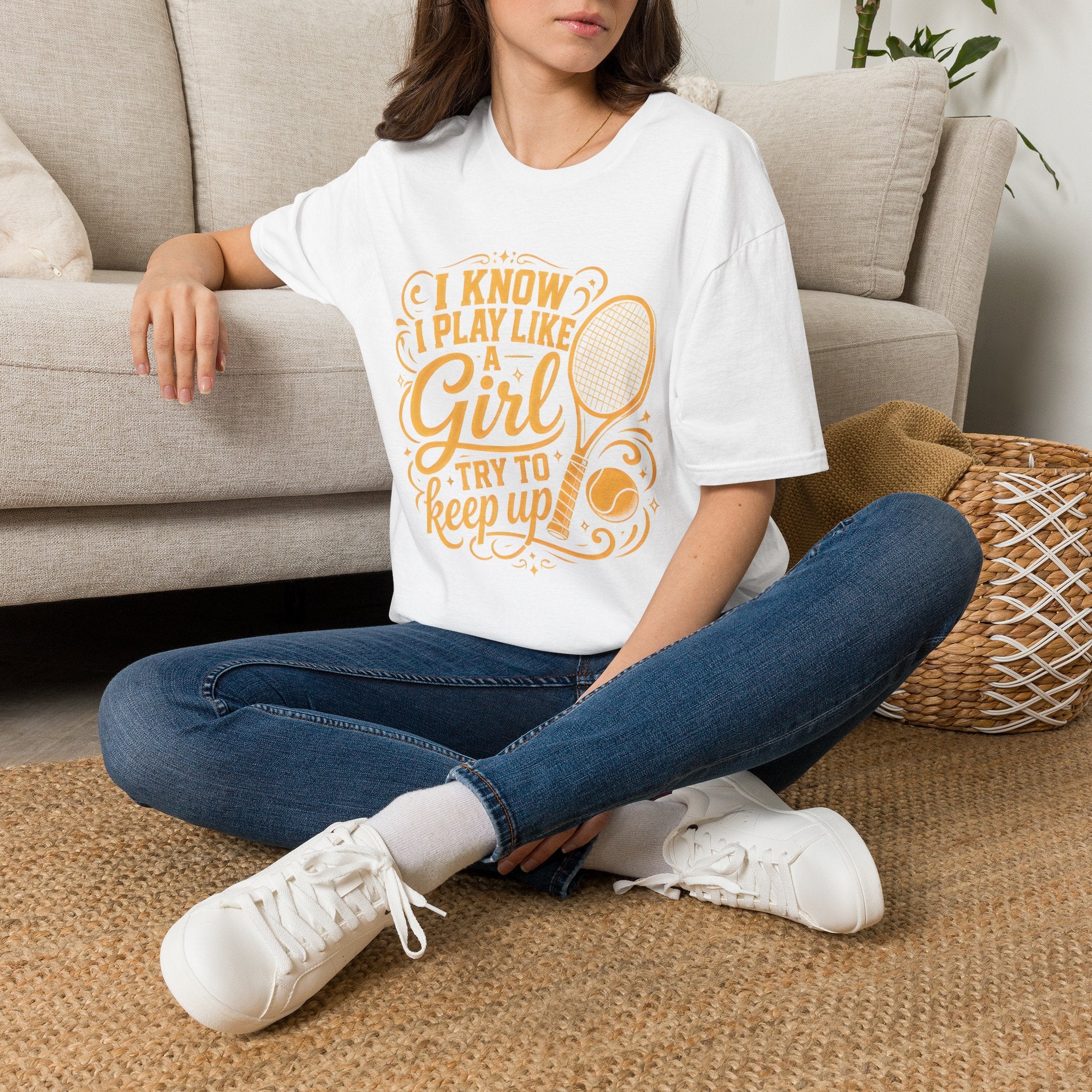 T-Shirt — "I Know I Play Like a Girl" Tennis Graphic Tee