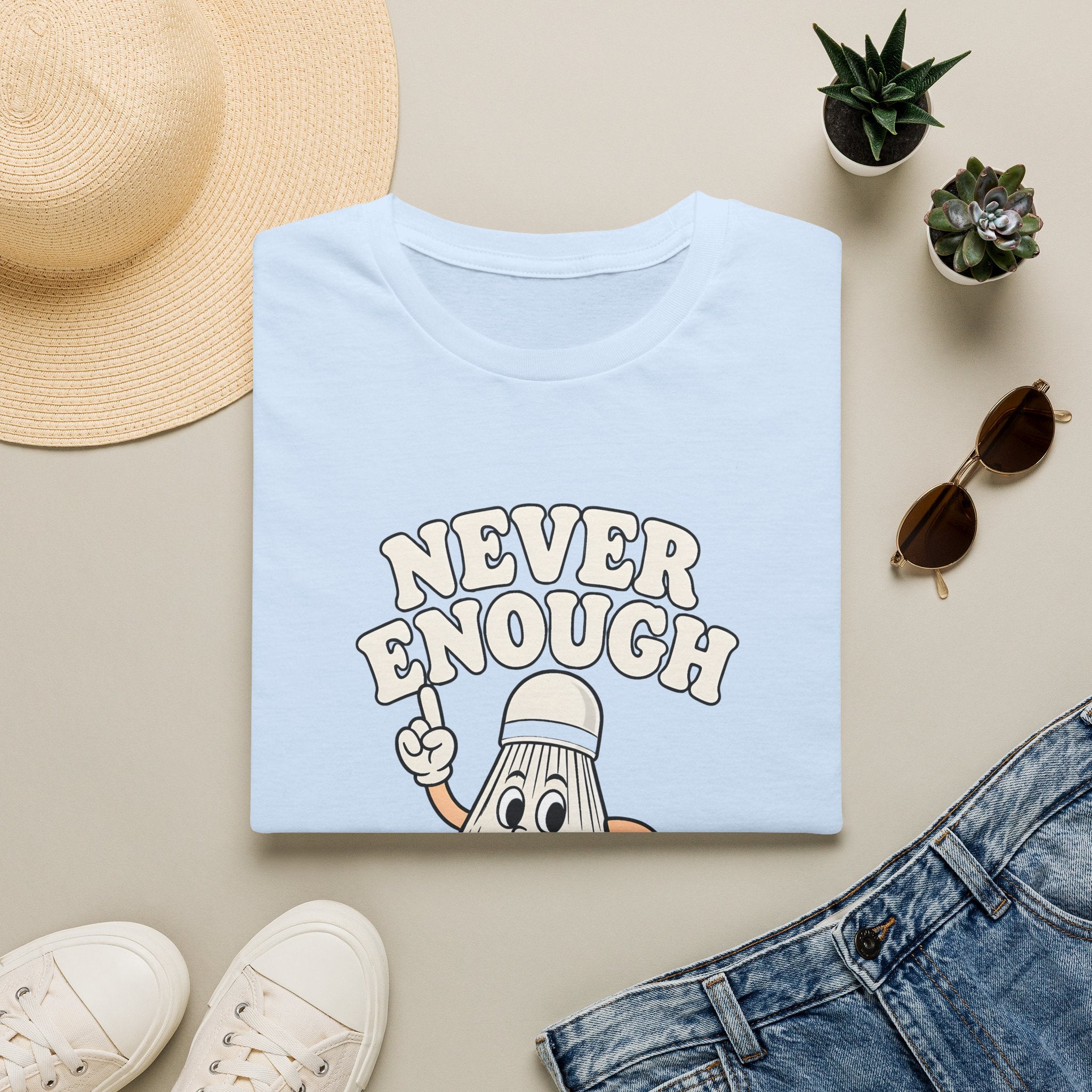 Never Enough Badminton T-Shirt — Funny Shuttlecock Graphic Tee for Players & Fans