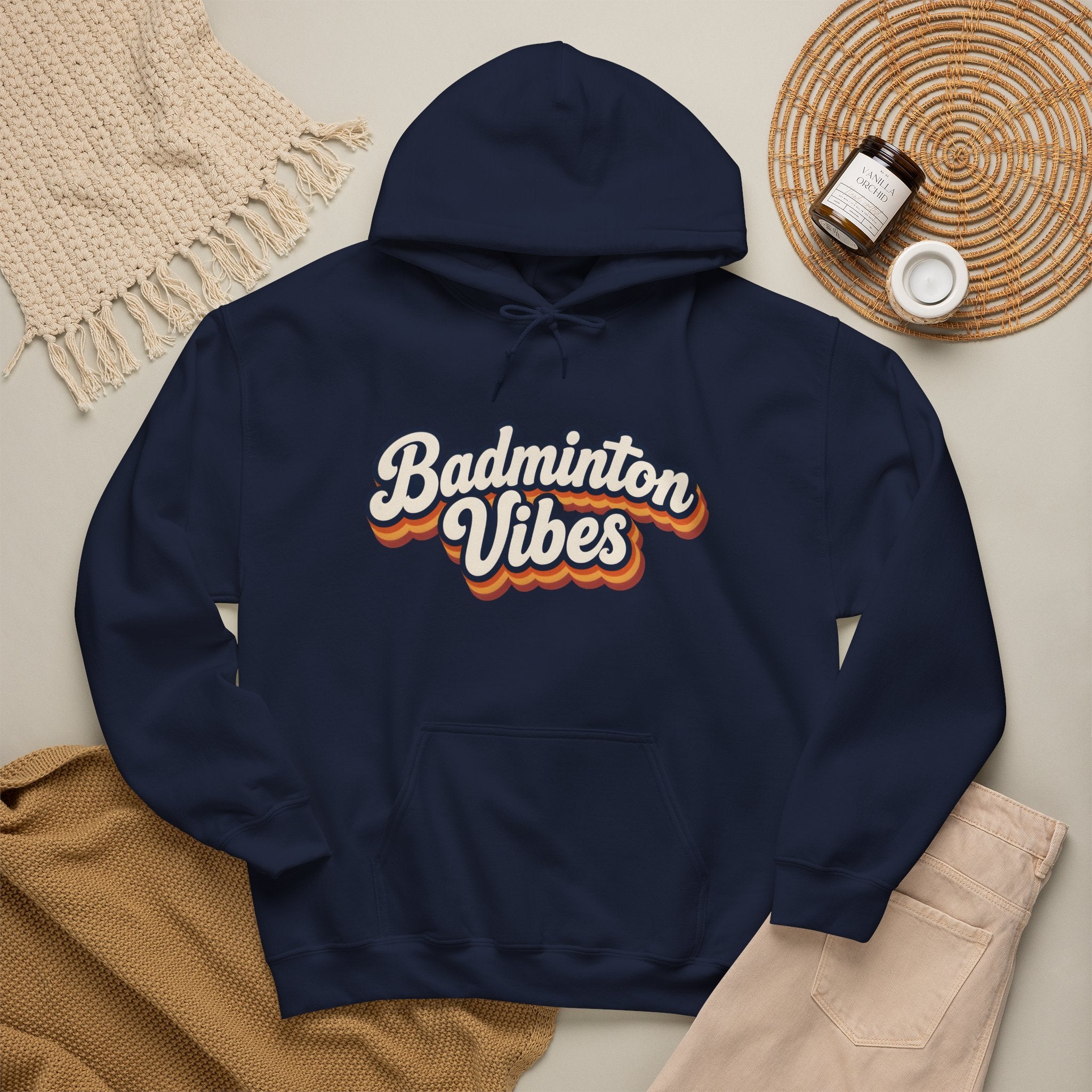Badminton Vibes Hoodie — Retro Sports Pullover for Players & Fans