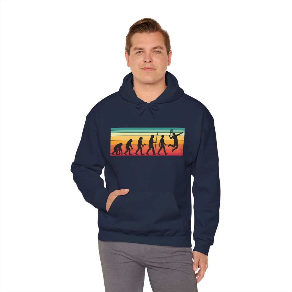 Basketball Evolution Hoodie — Retro Sunset Silhouette Graphic