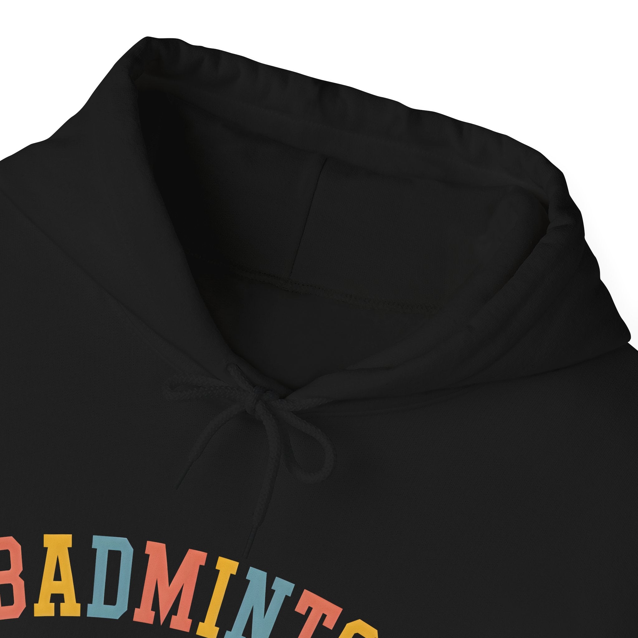 Badminton Heart Hoodie — Retro Color Block Badminton Pullover