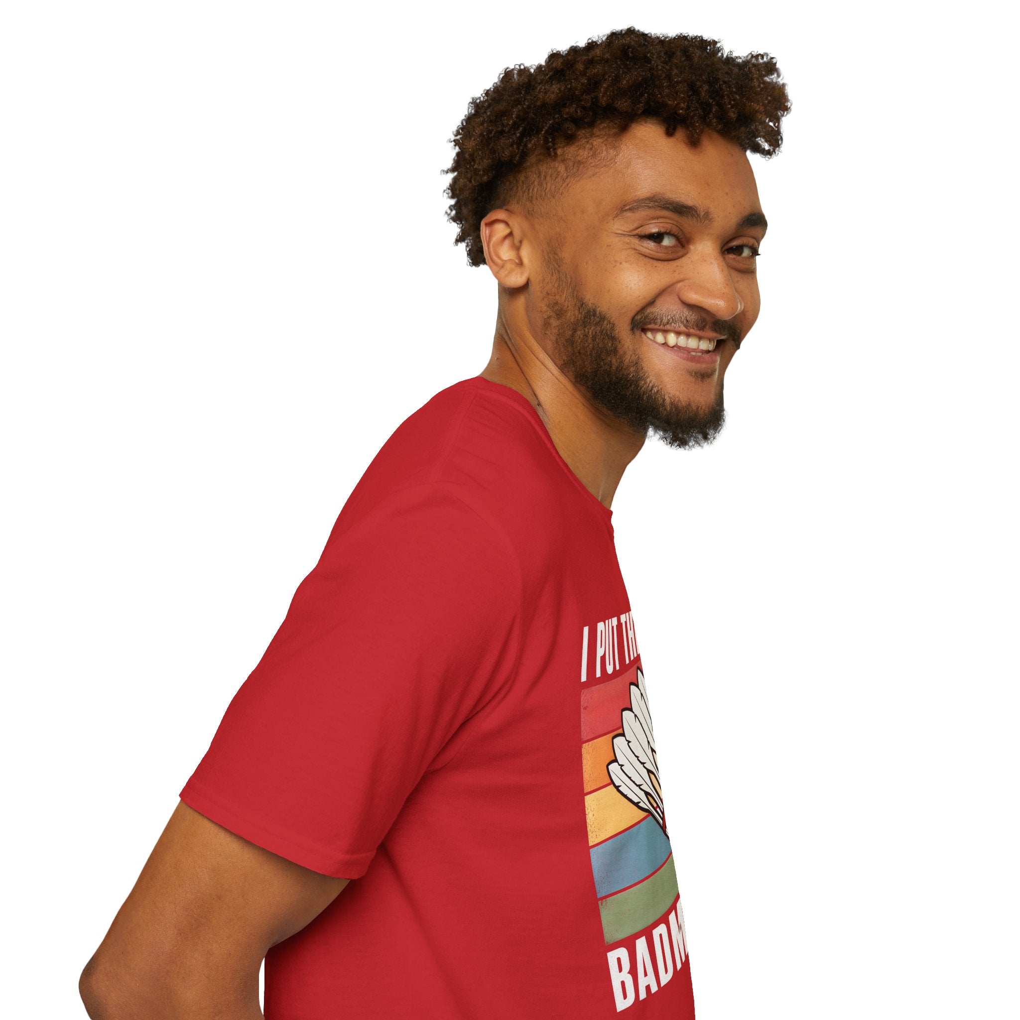 I Put the Bad in Badminton T-Shirt — Retro Shuttlecock Graphic Tee