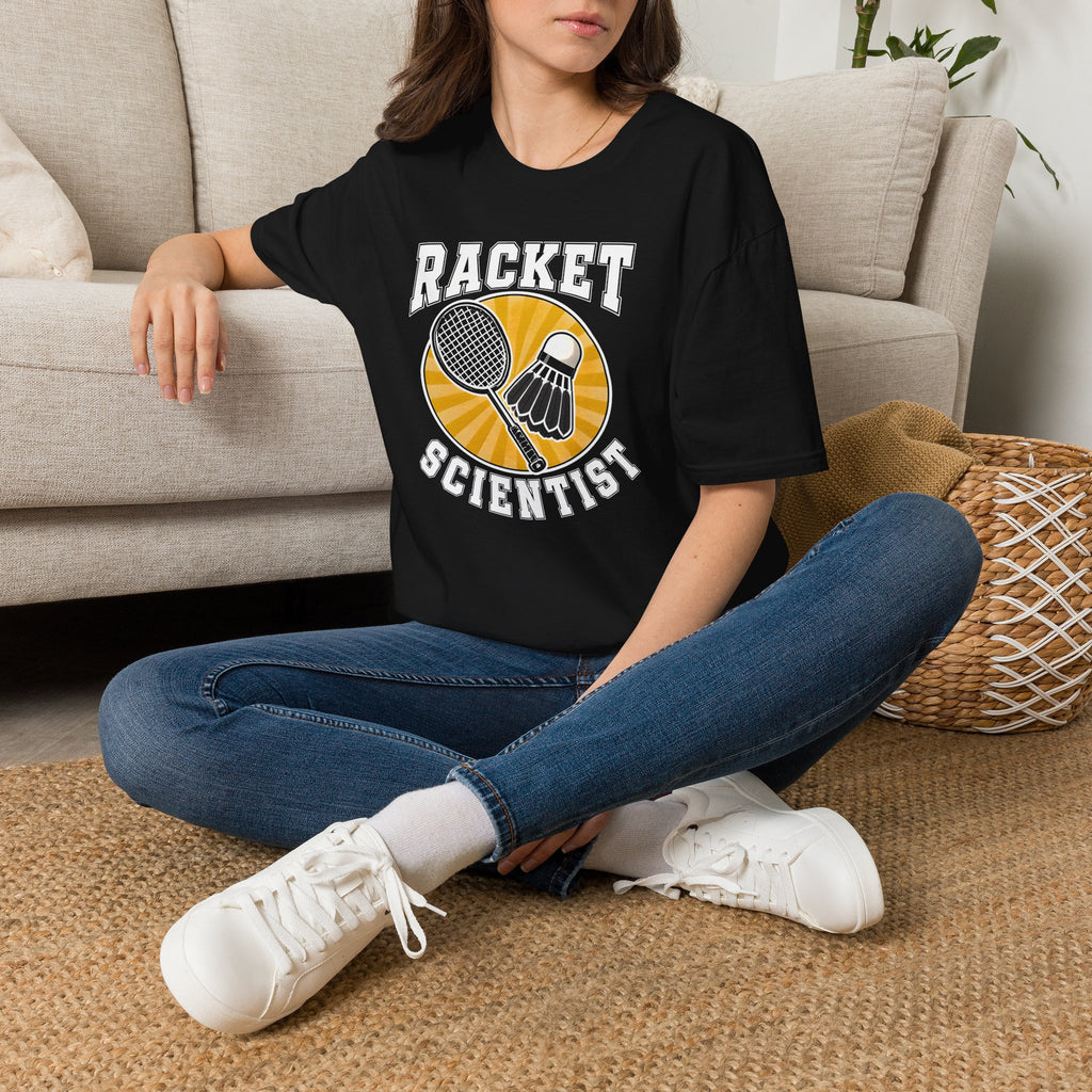 Racket Scientist T-Shirt — Badminton & Tennis Shuttlecock Graphic Tee