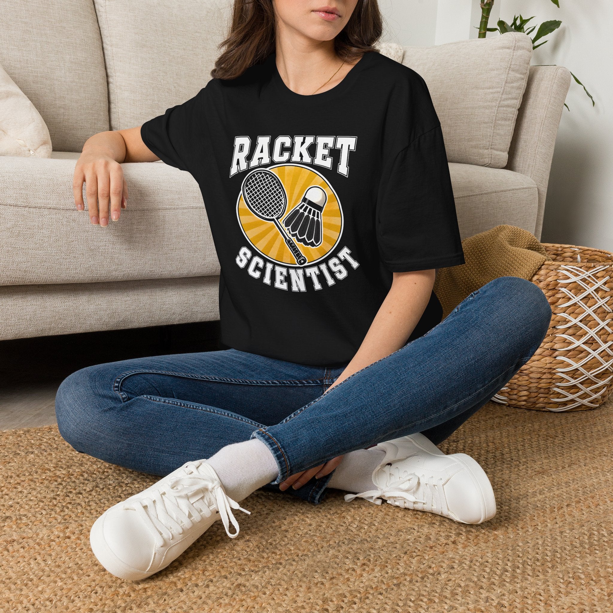 Racket Scientist T-Shirt — Badminton & Tennis Shuttlecock Graphic Tee