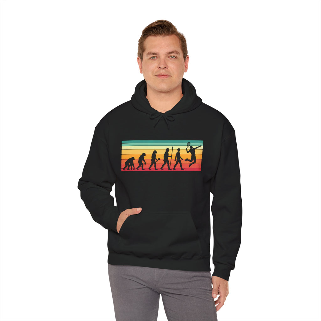 Basketball Evolution Hoodie — Retro Sunset Silhouette Graphic
