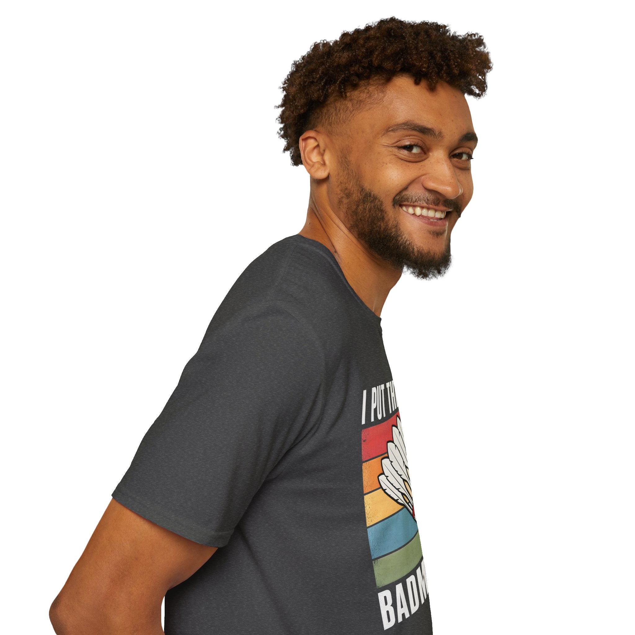 I Put the Bad in Badminton T-Shirt — Retro Shuttlecock Graphic Tee