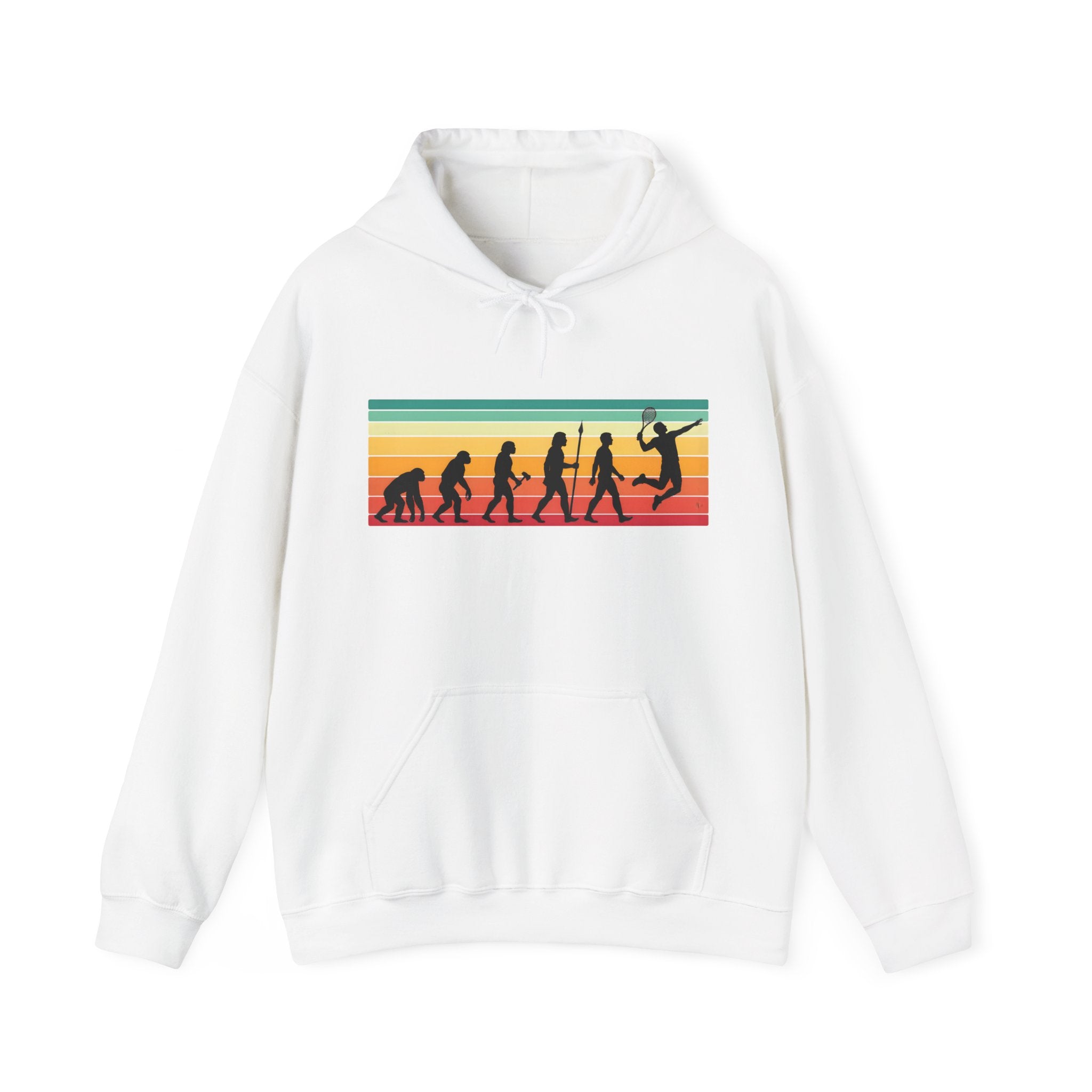 Basketball Evolution Hoodie — Retro Sunset Silhouette Graphic