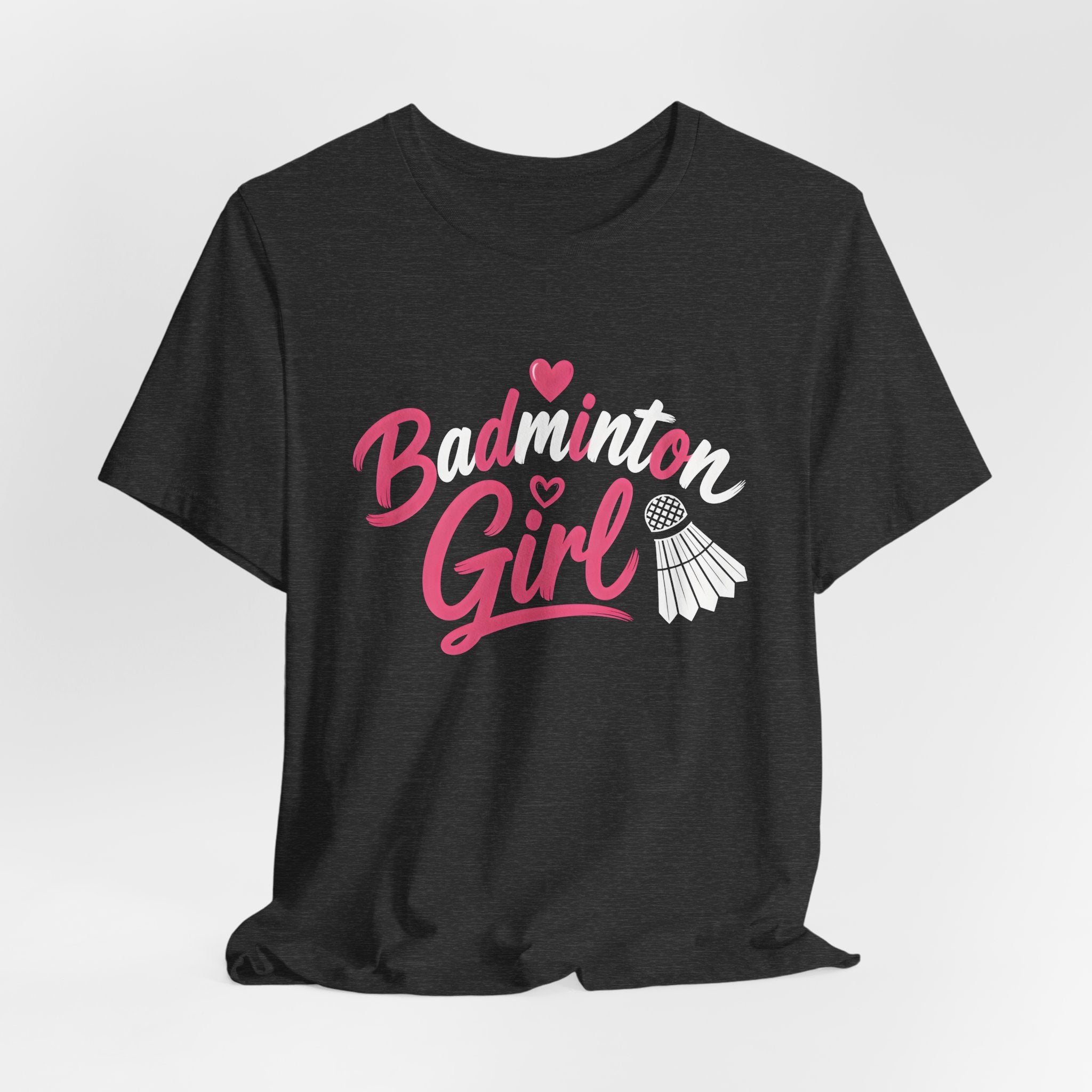 Badminton Girl T‑Shirt – Cute Pink Shuttlecock Tee for Players & Fans