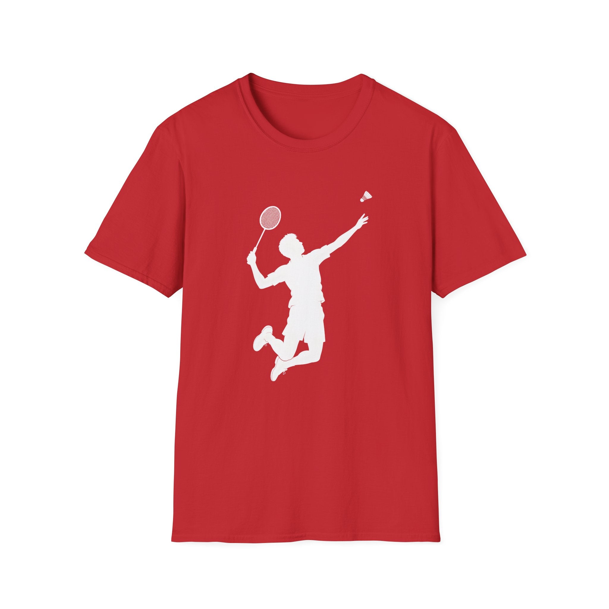 Badminton Player Silhouette T-Shirt – Shuttlecock Smash Tee for Players & Fans