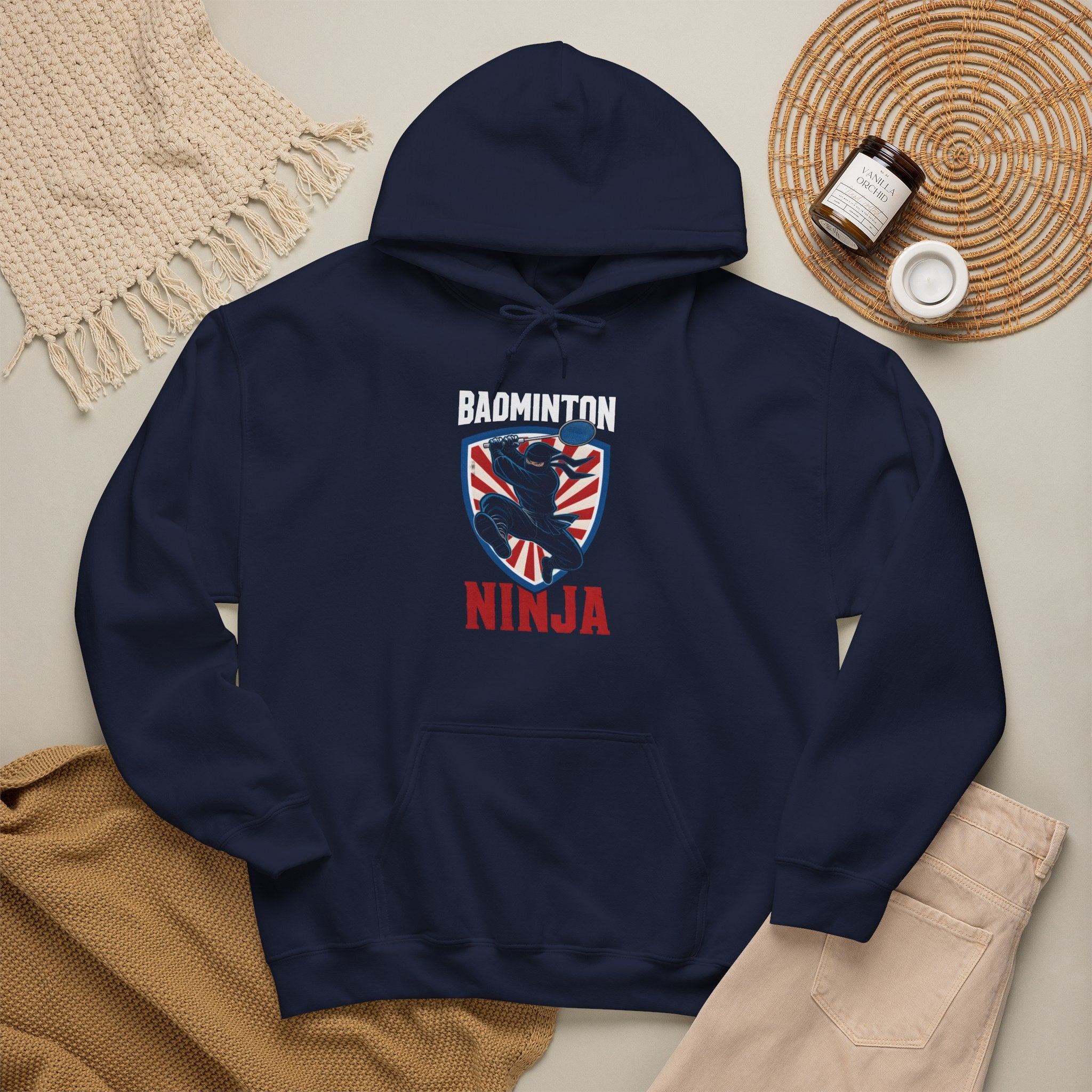 Badminton Ninja Hoodie – Graphic Badminton Player Sweatshirt