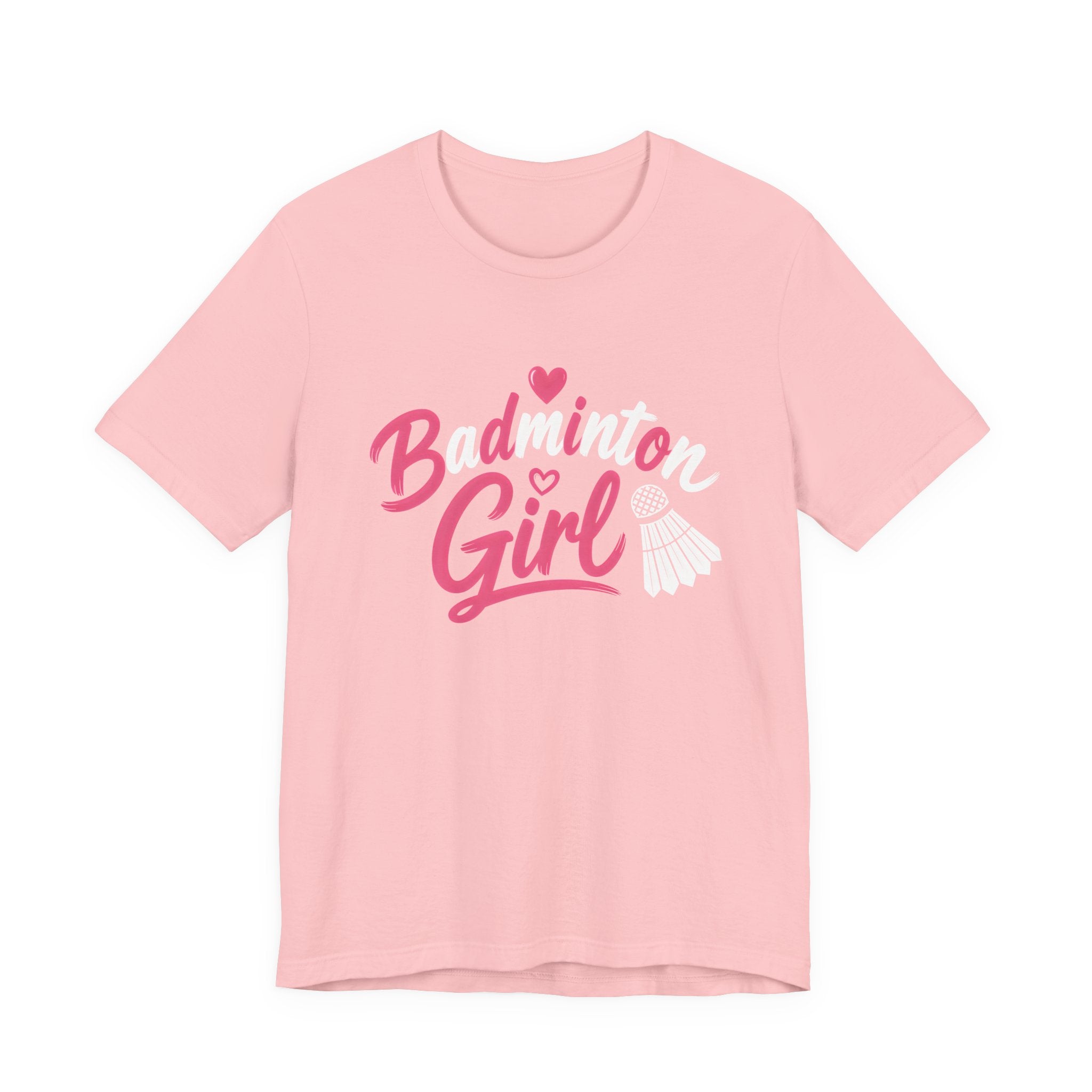 Badminton Girl T‑Shirt – Cute Pink Shuttlecock Tee for Players & Fans