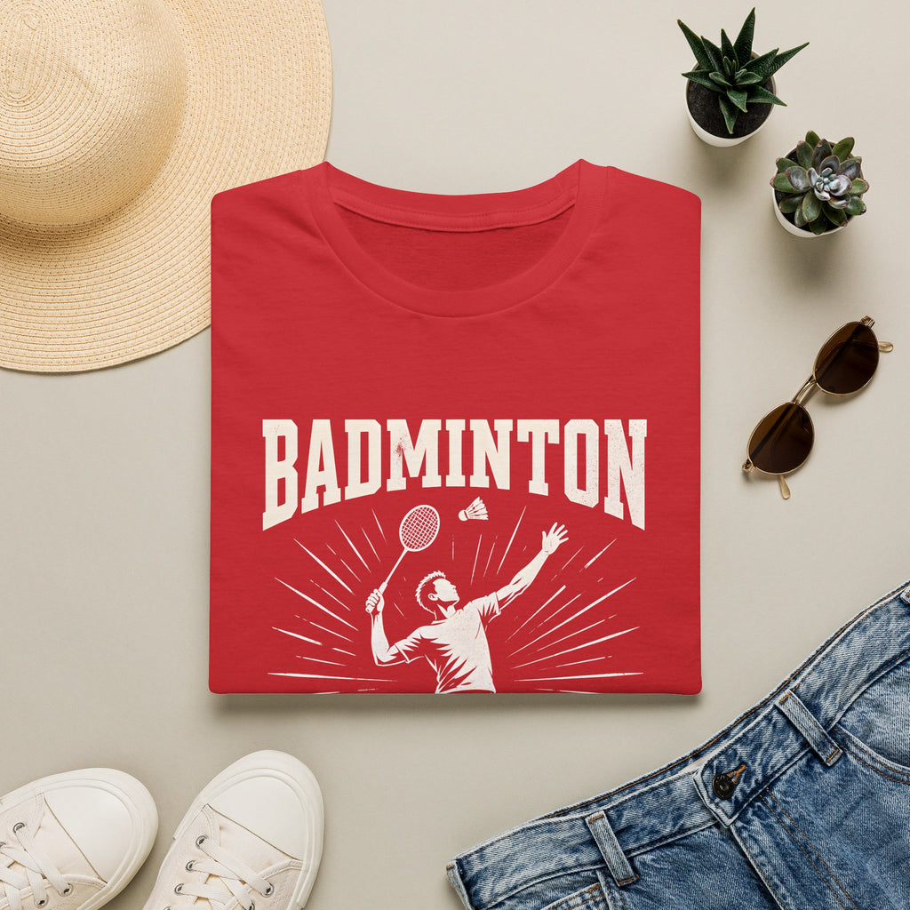 Badminton T-Shirt — "Badminton Is My Therapy" Retro Player Graphic